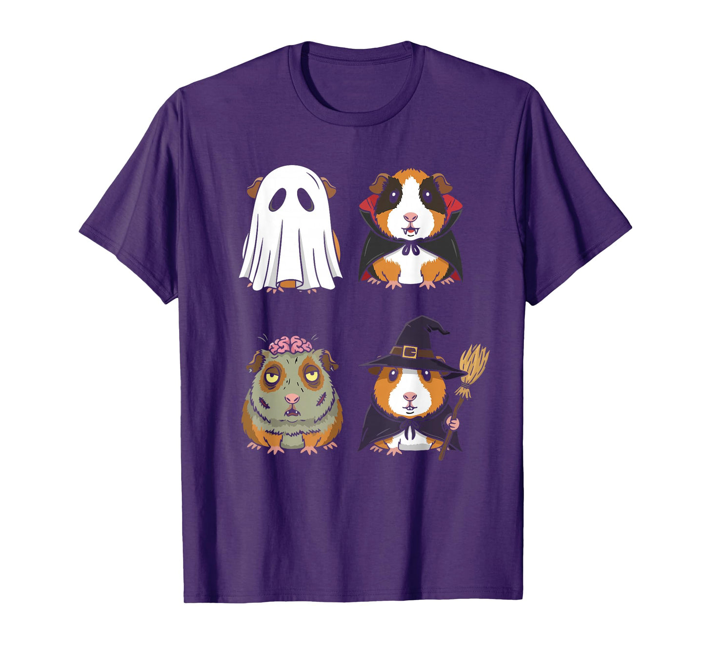 Halloween Guinea Pigs Funny Ghost Witch Vampire Zombie T-Shirt
