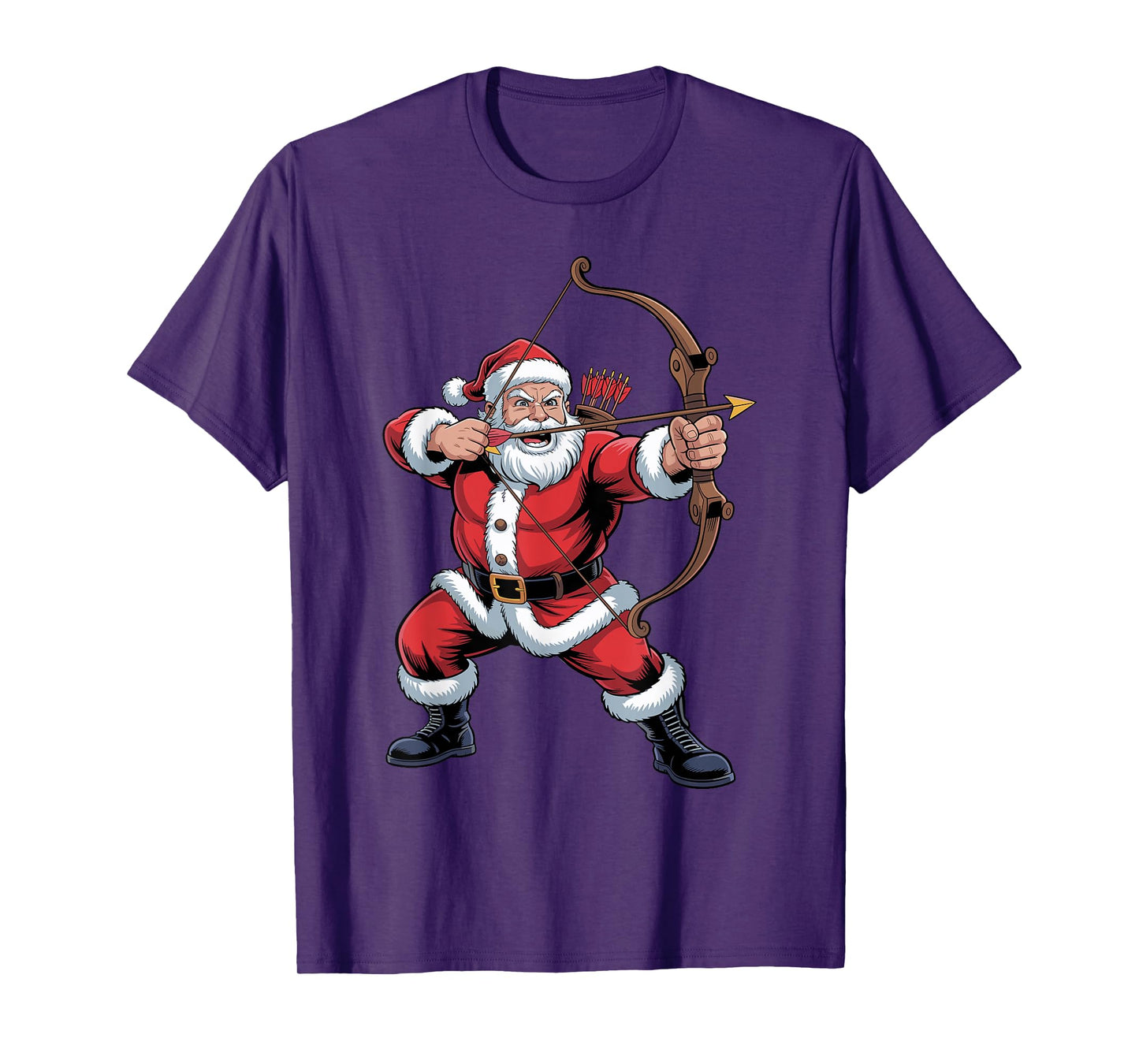 Santa Archery Lover Funny Holiday Christmas Xmas Pajama T-Shirt