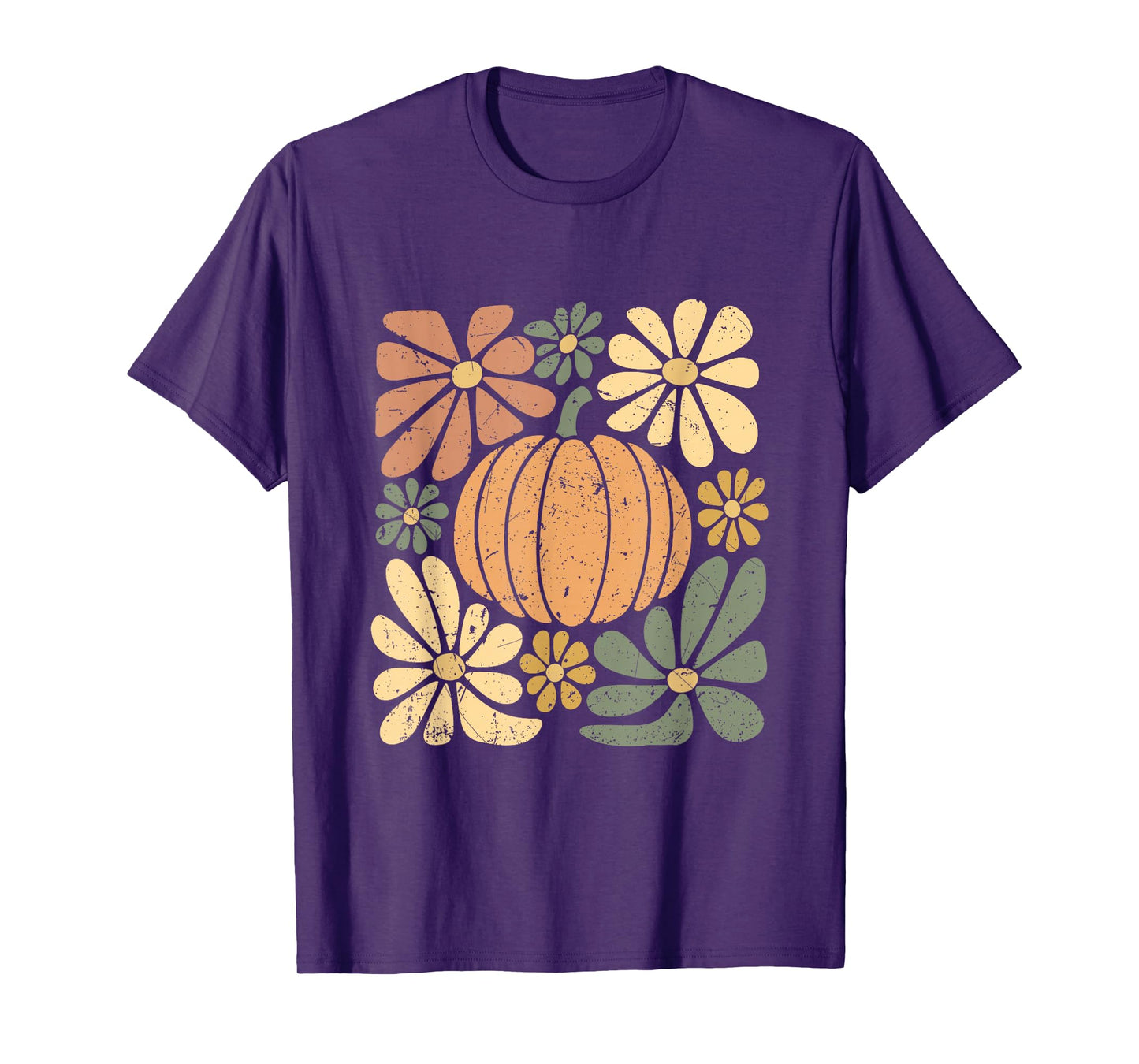 Retro Floral Boho Pumpkin Fall Cozy Autumn Halloween T-Shirt
