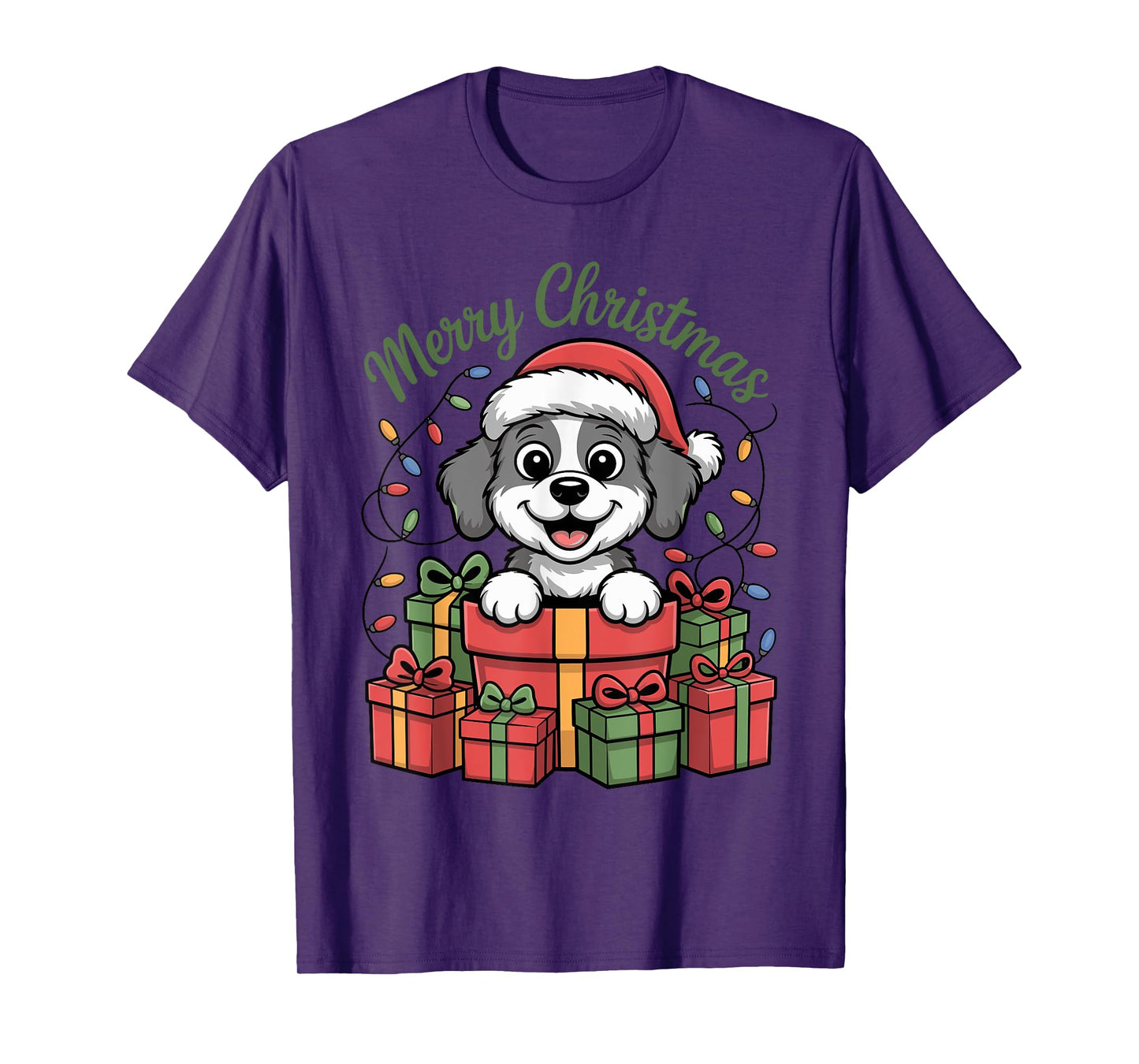 Cute Doodle Christmas Design Funny Xmas Dog Lover Holiday T-Shirt