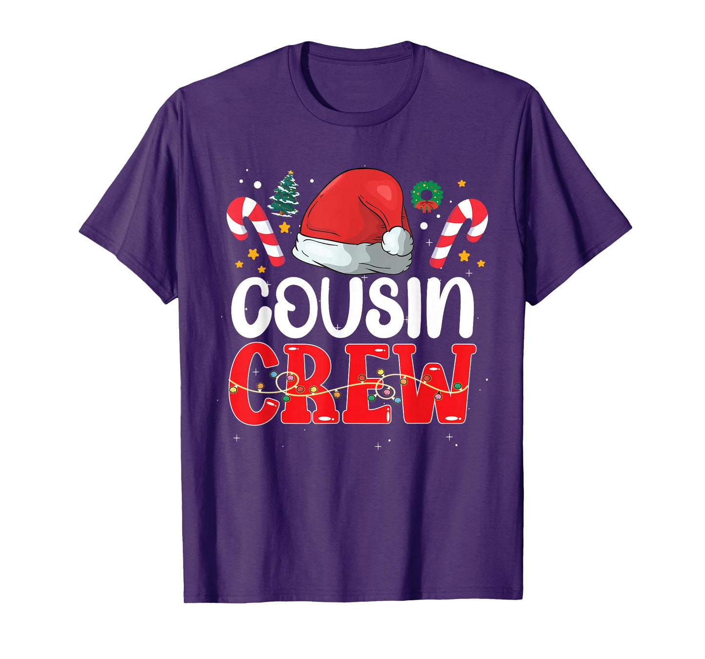 Cousin Crew Christmas 2025 Family Matching Squad Santa Hat T-Shirt