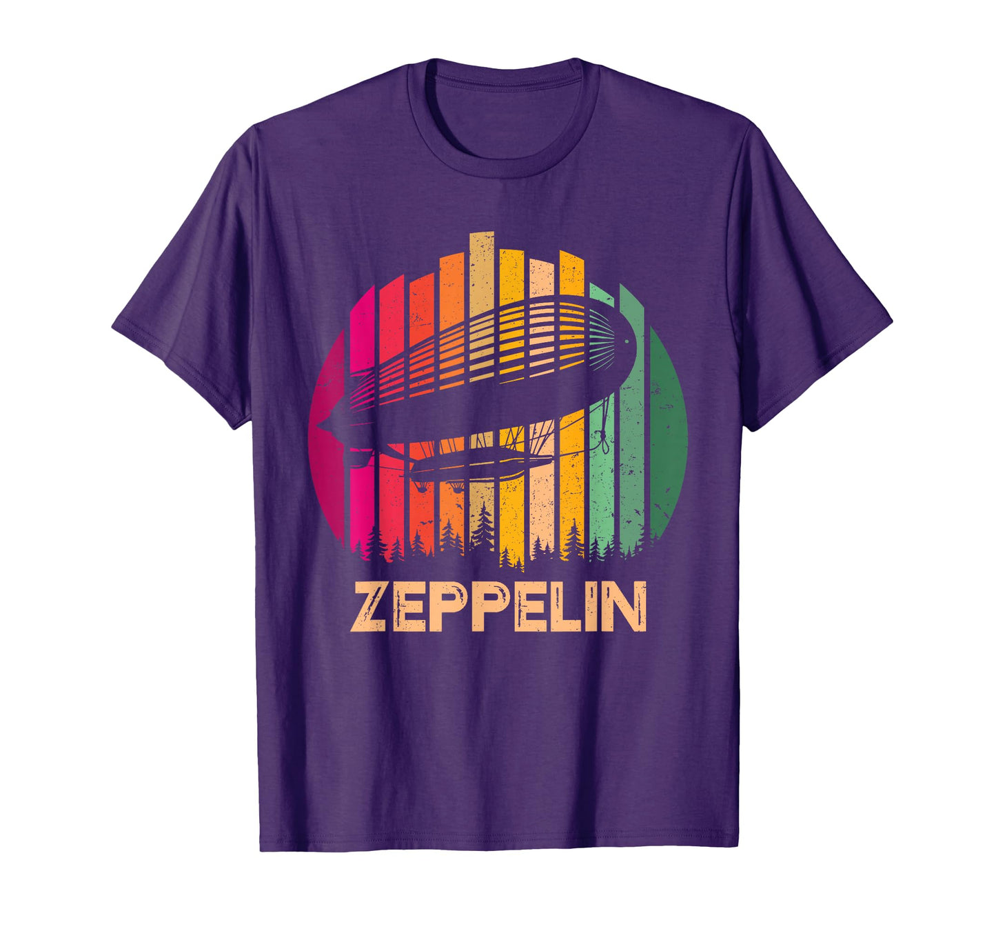 Retro Vintage Sunset Zeppelin 70s 80s Dirigible Airship T-Shirt