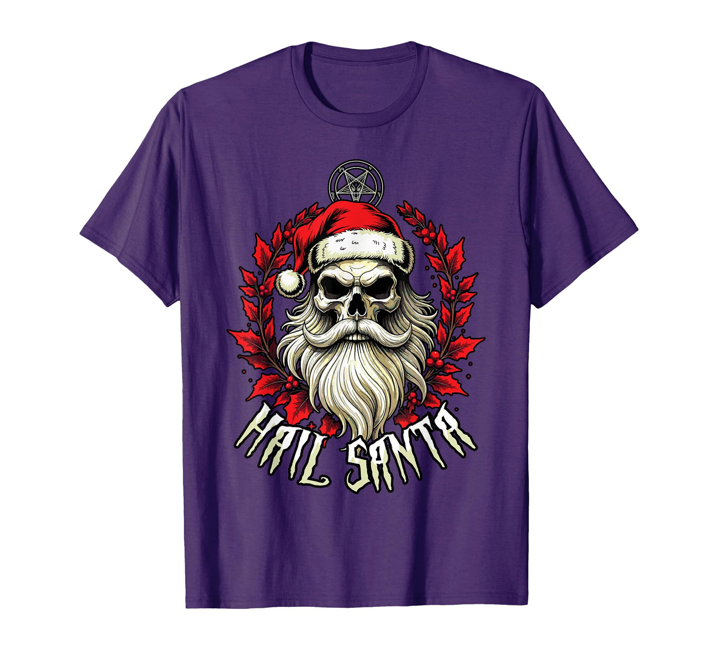 Hail Santa Pagan Happy Solstice Gothic Christmas Demonic T-Shirt