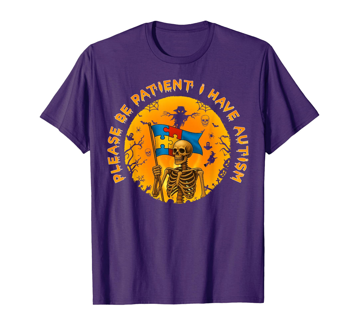Please Be Patient I Have Autism Halloween Costumes Kids T-Shirt
