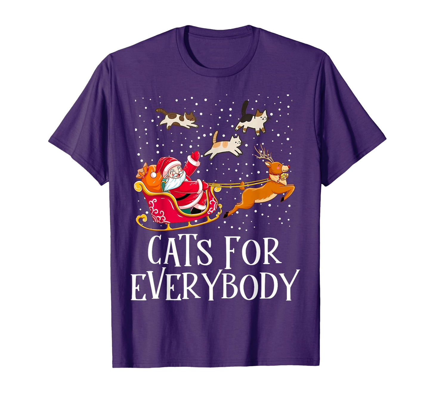 Funny Christmas Cats for Everybody Santa Clause Gifts T-Shirt