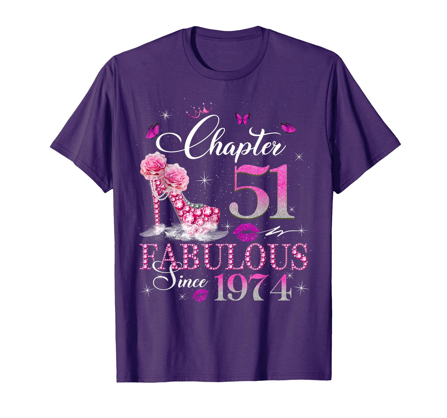 Chapter 51 Fabulous Since 1974 51st Birthday Queen Diamond T-Shirt