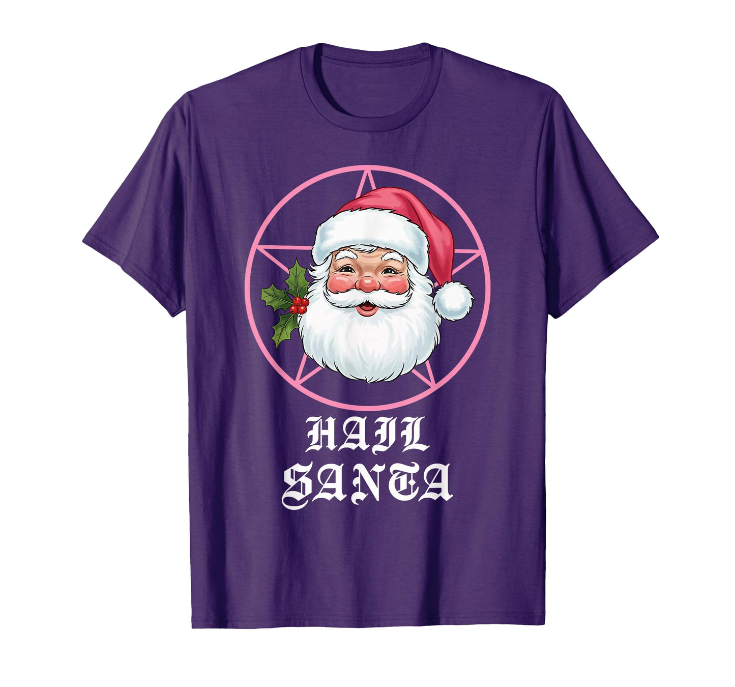 Hail Santa Pagan Solstice Gothic Metal Funny Christmas T-Shirt