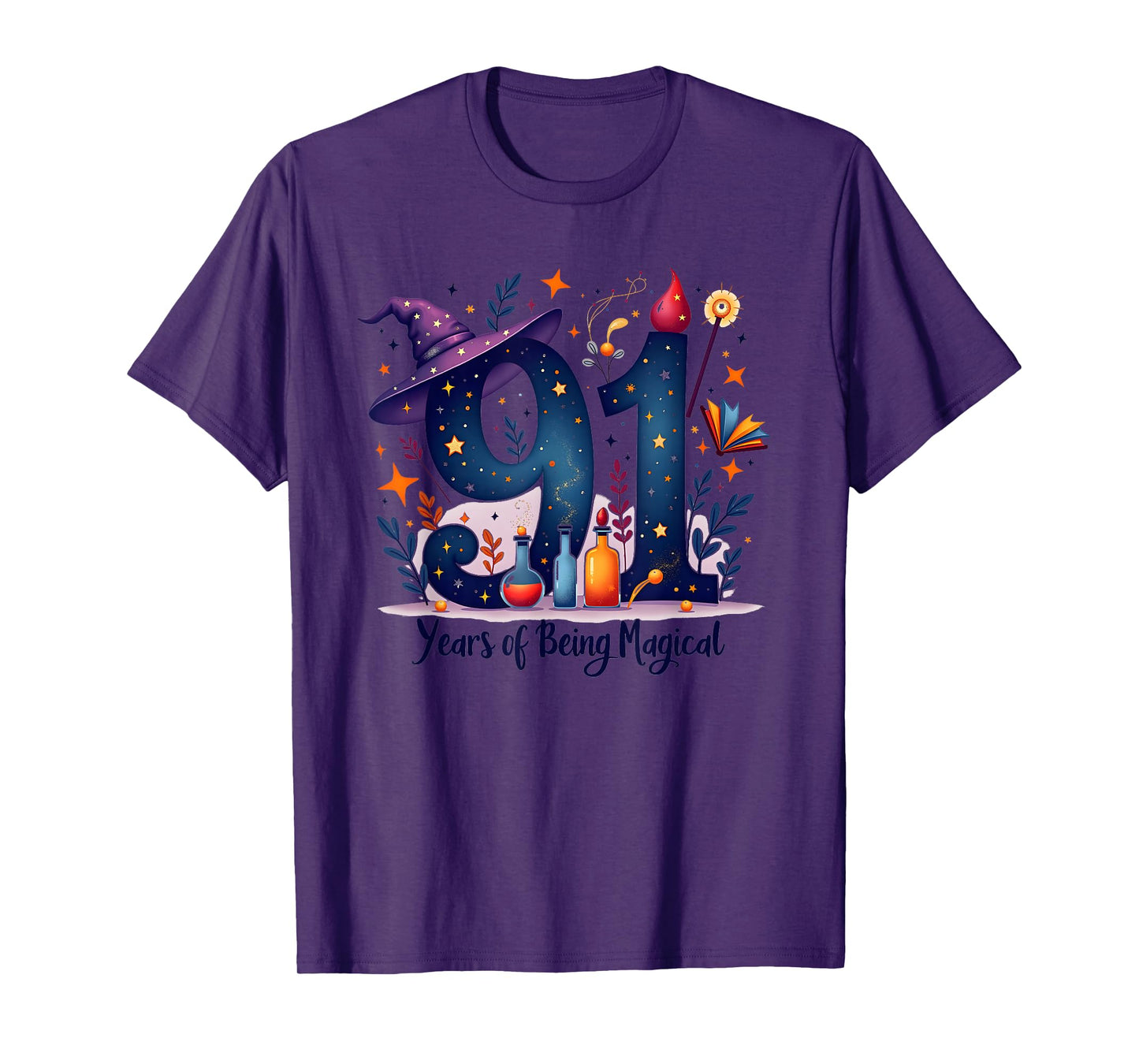 91 Years of Being Magical Birthday Gift T-Shirt