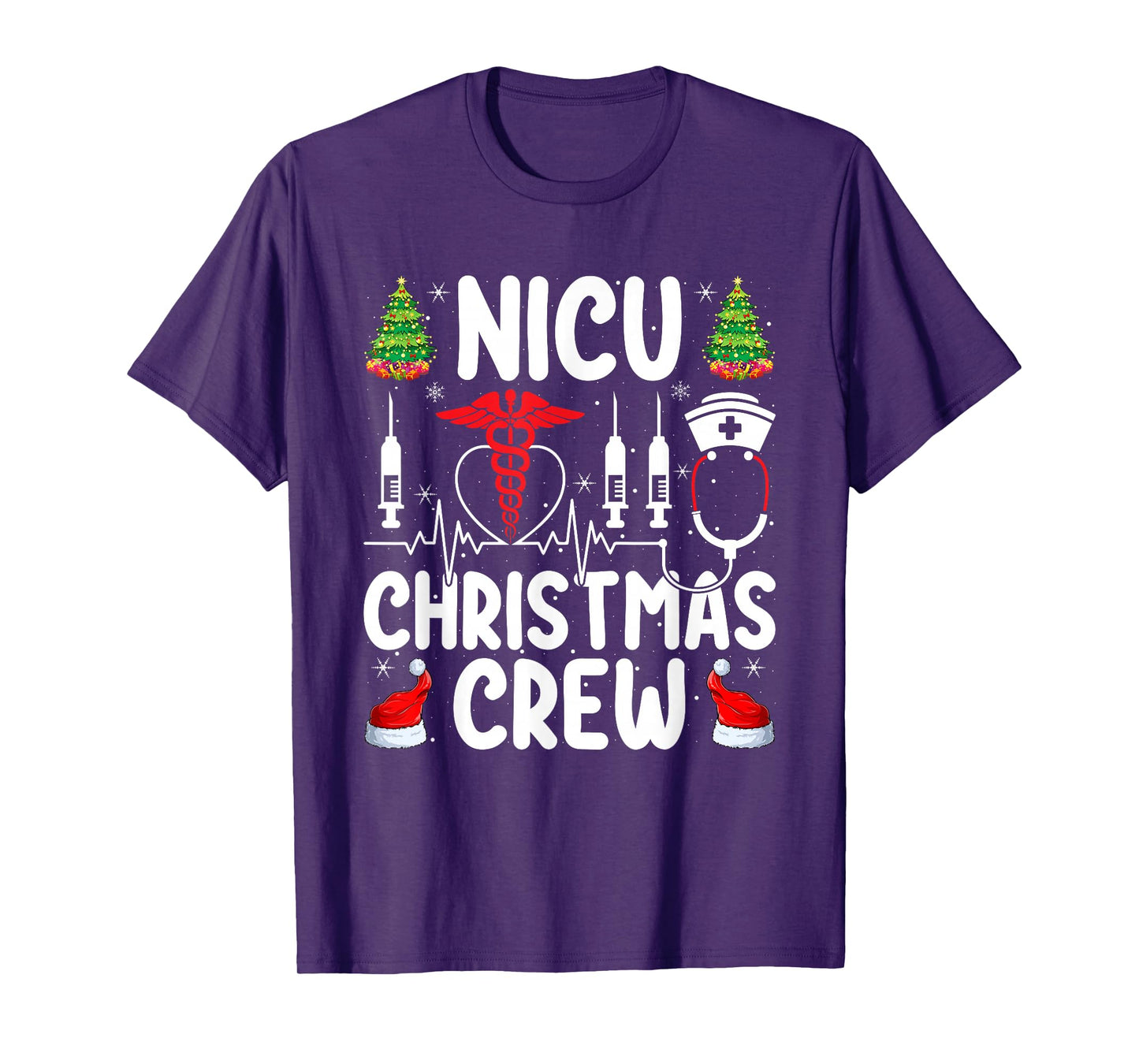 NICU Nurse Christmas Crew Nurse Medical Nursing Xmas Pajamas T-Shirt