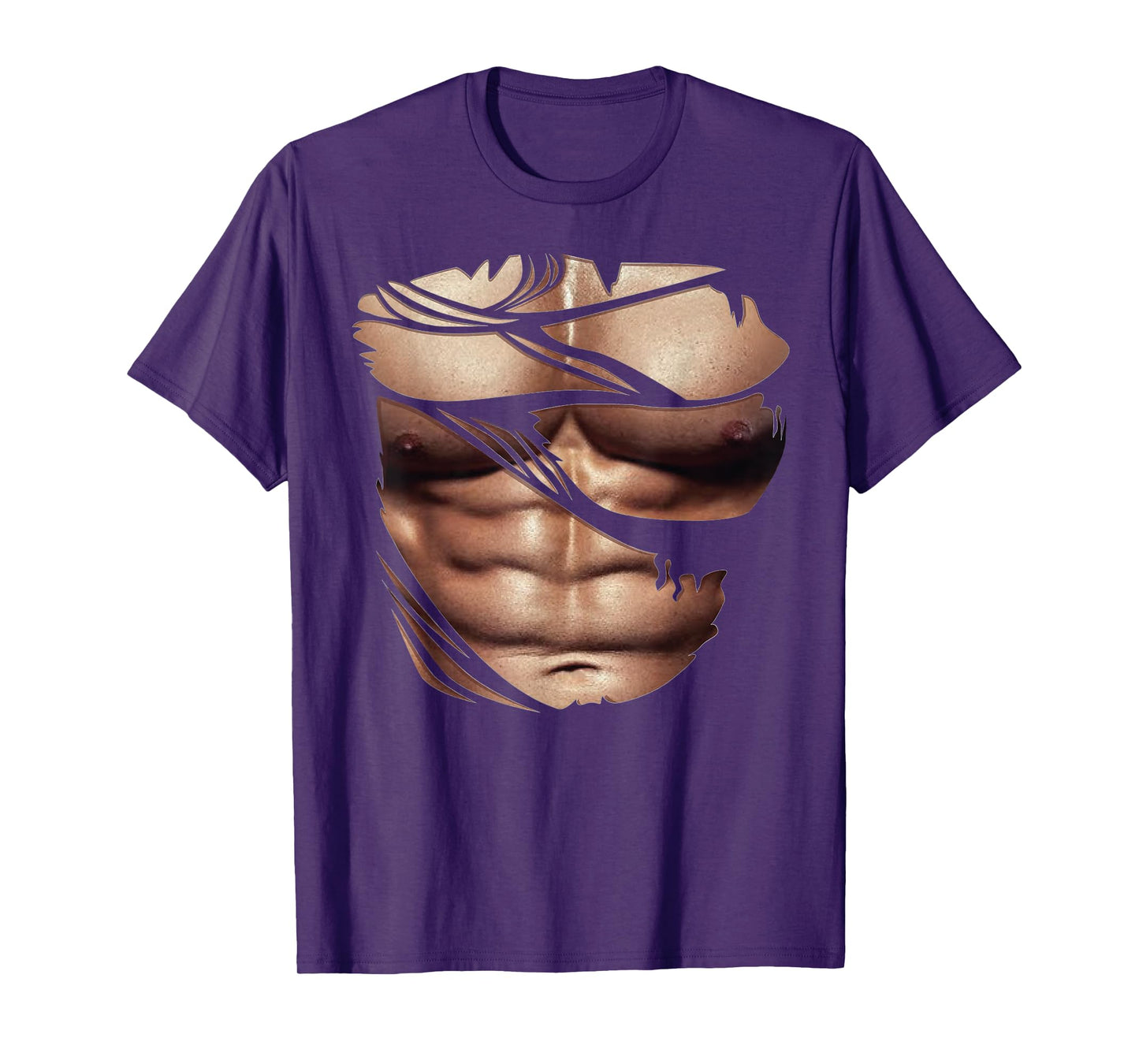 Fake Muscles Ripped Torn Chest Six Pack Abs Fitness Model T-Shirt