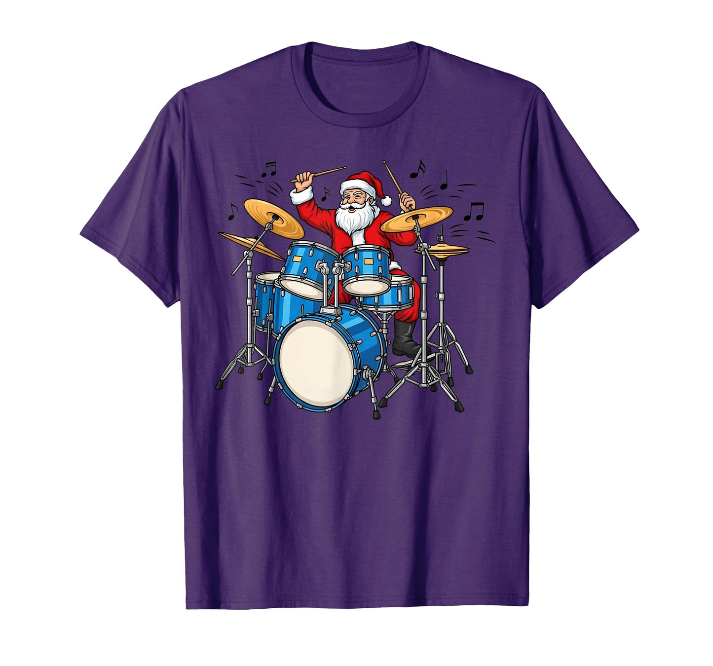Drumset Christmas Drums Percussion Drum Funny Drummer Santa T-Shirt