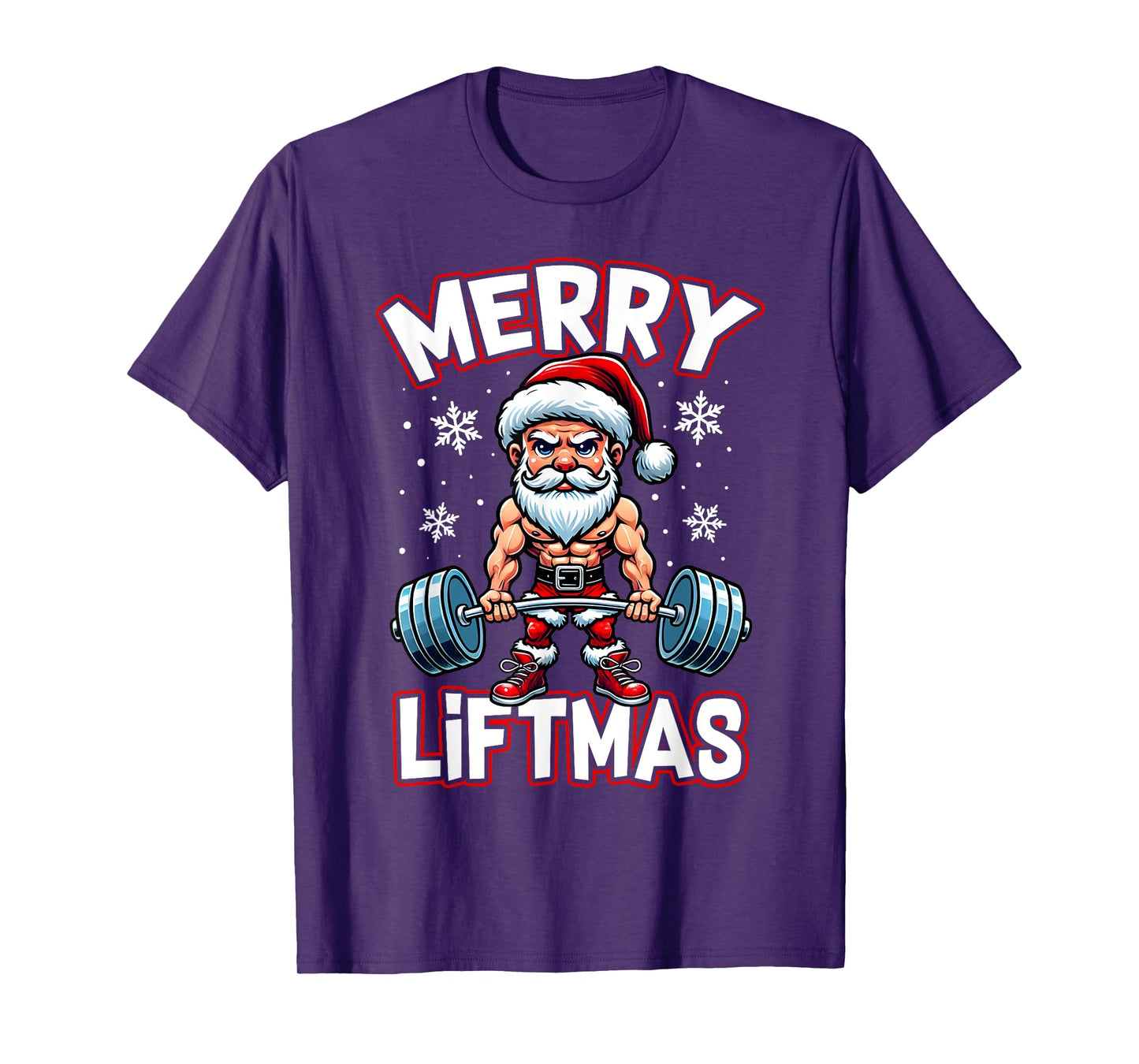 Merry Liftmas Funny Santa Claus Workout Gym Fitness Gift T-Shirt