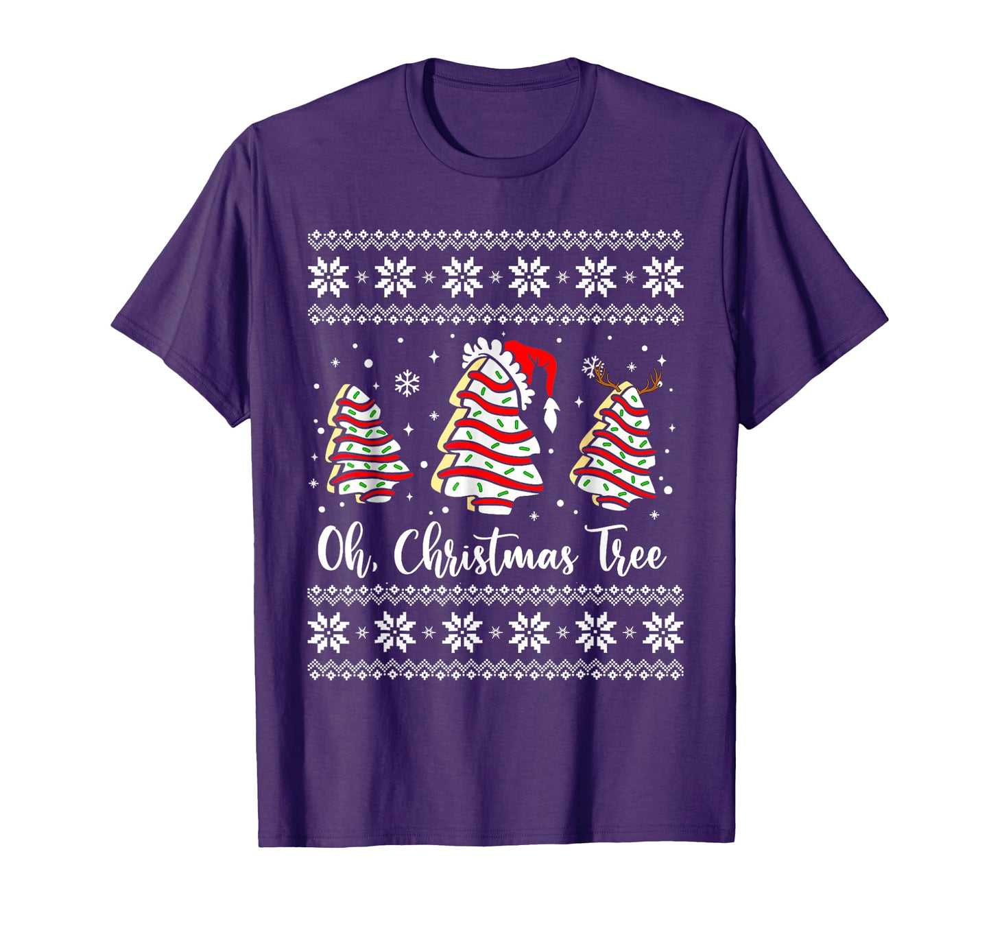 Oh Christmas Tree Cakes Debbie Becky Jen Snack Cake Lovers T-Shirt