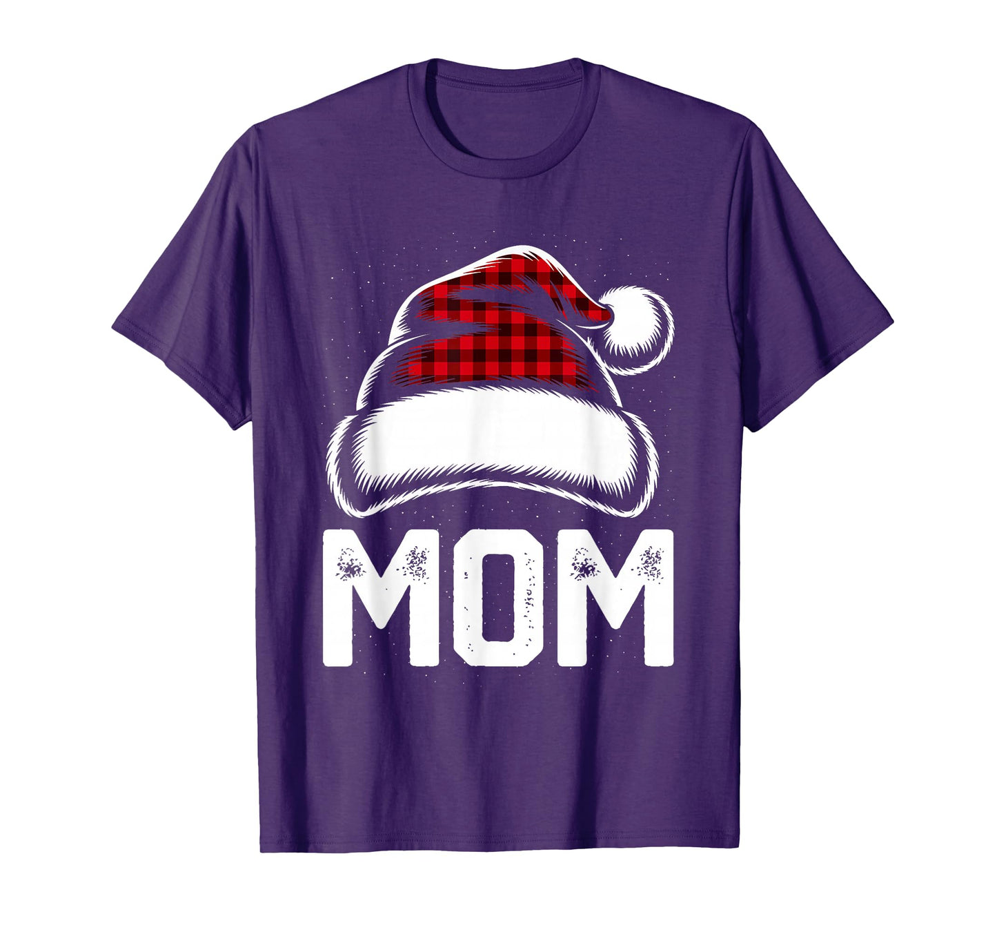 Mom Santa Red Plaid Christmas Family Matching Pajamas Xmas T-Shirt