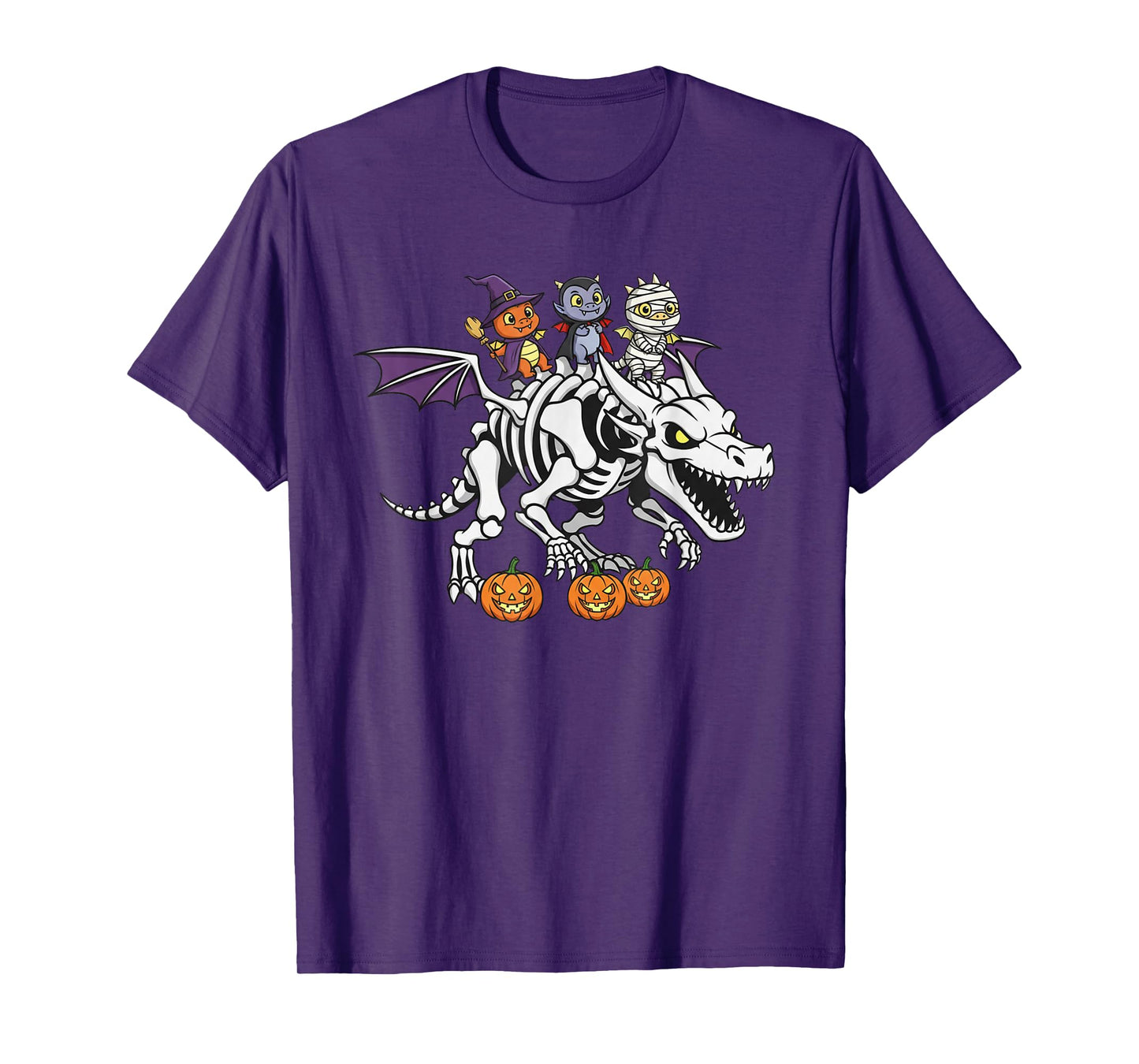 Funny Dragon Skeleton Mummy Witch Halloween Kids Mens Womens T-Shirt