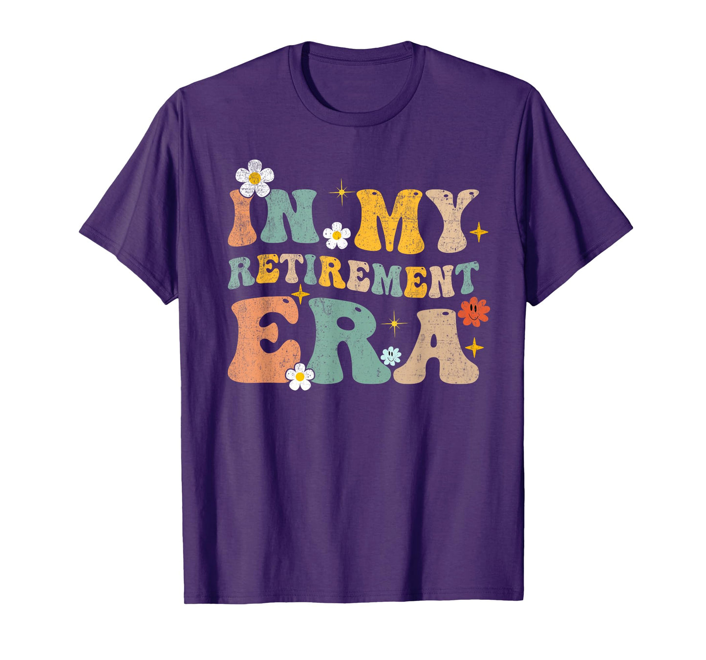 in My Retirement Era Funny Retired 2025 Groovy Retro T-Shirt