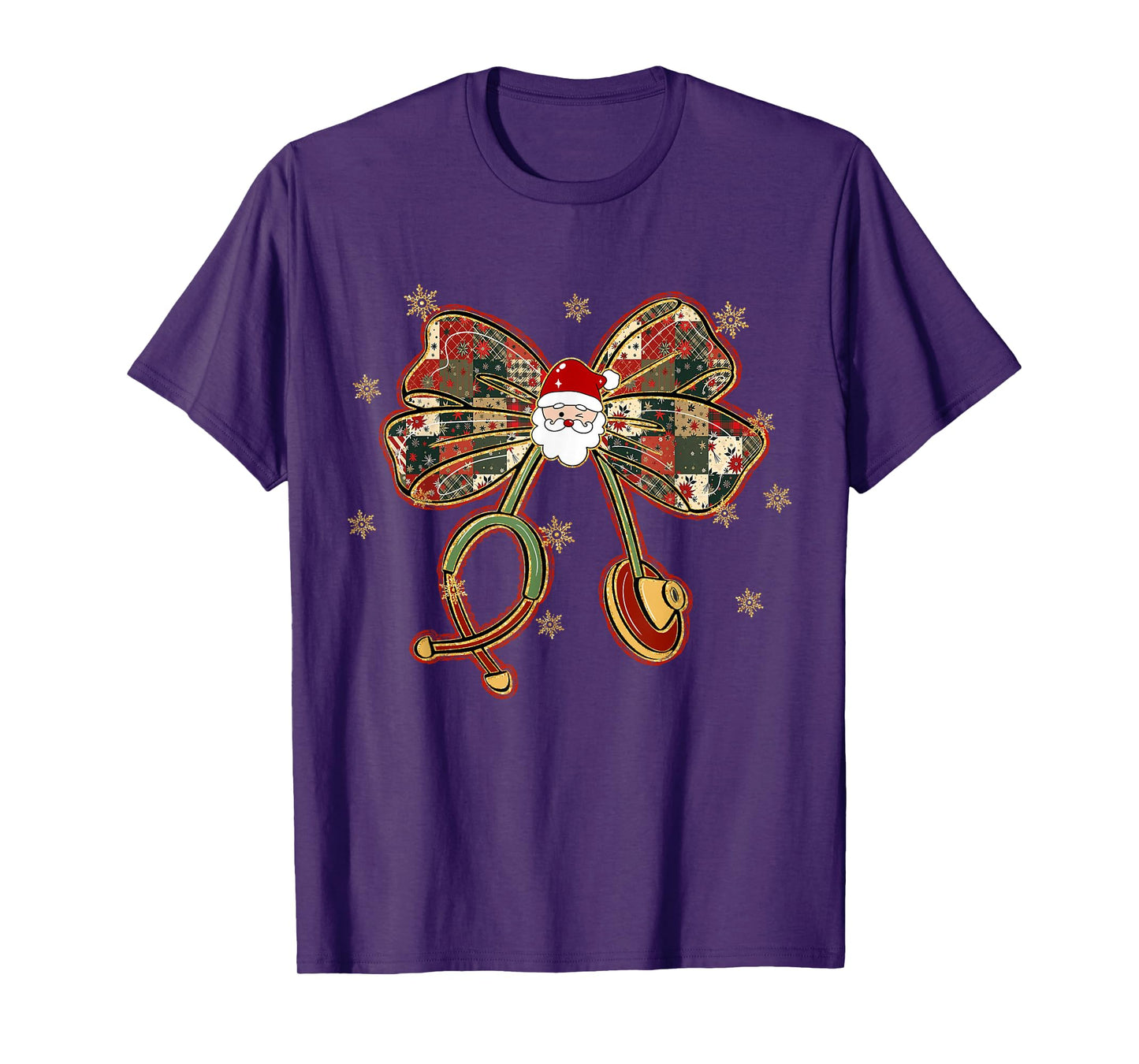 Funny Nurse Christmas Coquette Bow Stethoscope Cute Nursing T-Shirt