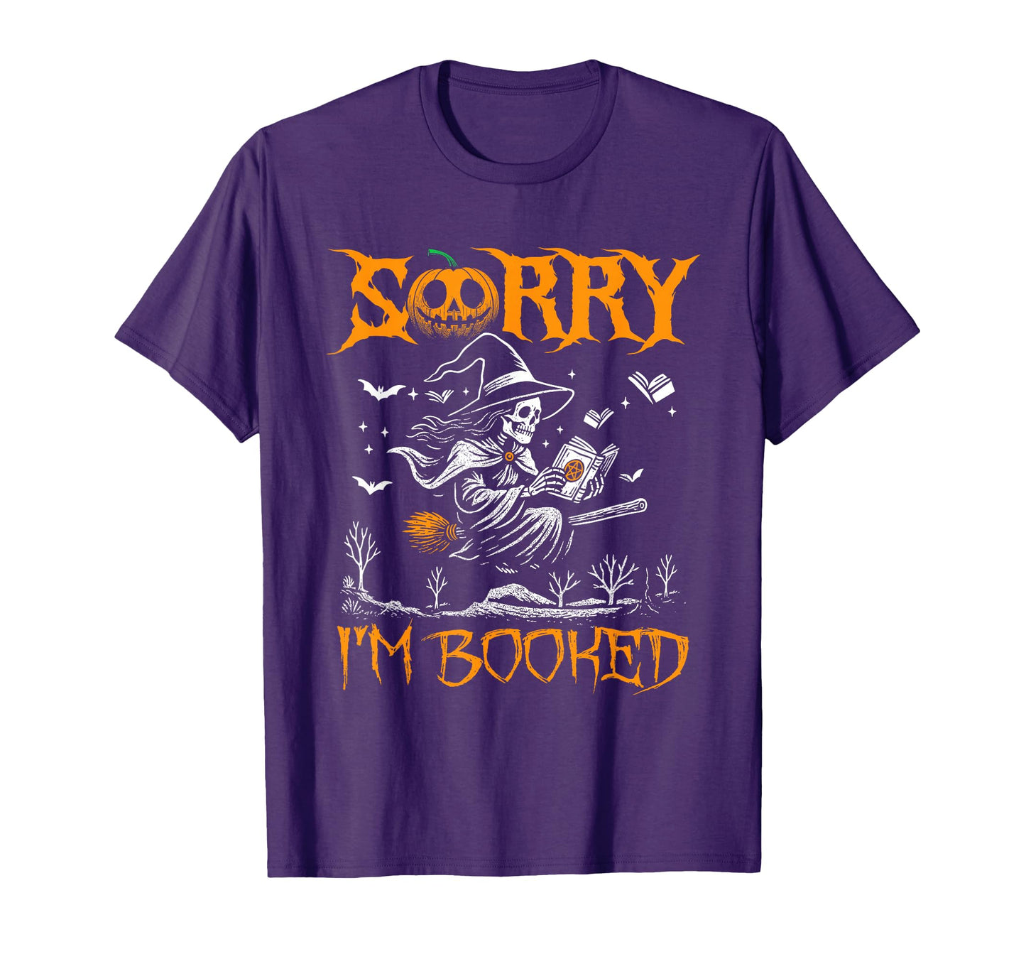 Sorry I'm Booked Skeleton Witch Book for Halloween Season T-Shirt
