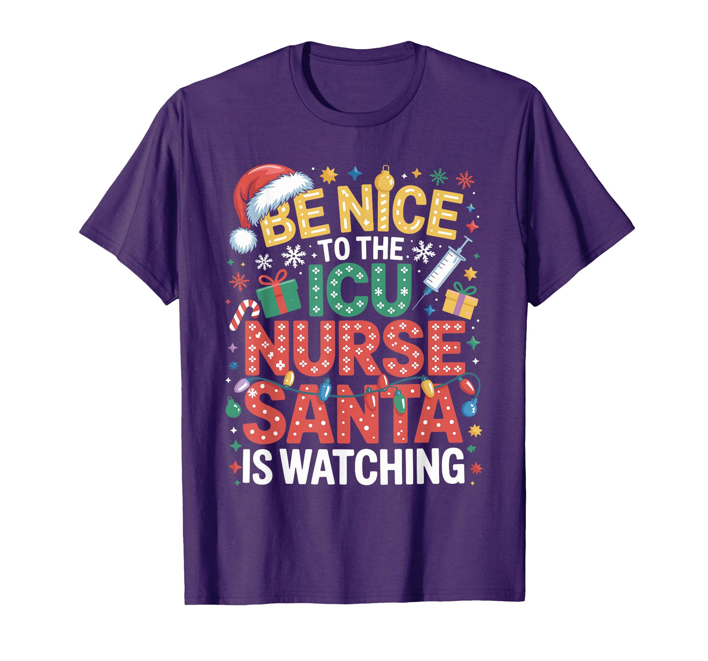 ICU Nurse Christmas Critical Care Nurse Xmas T-Shirt