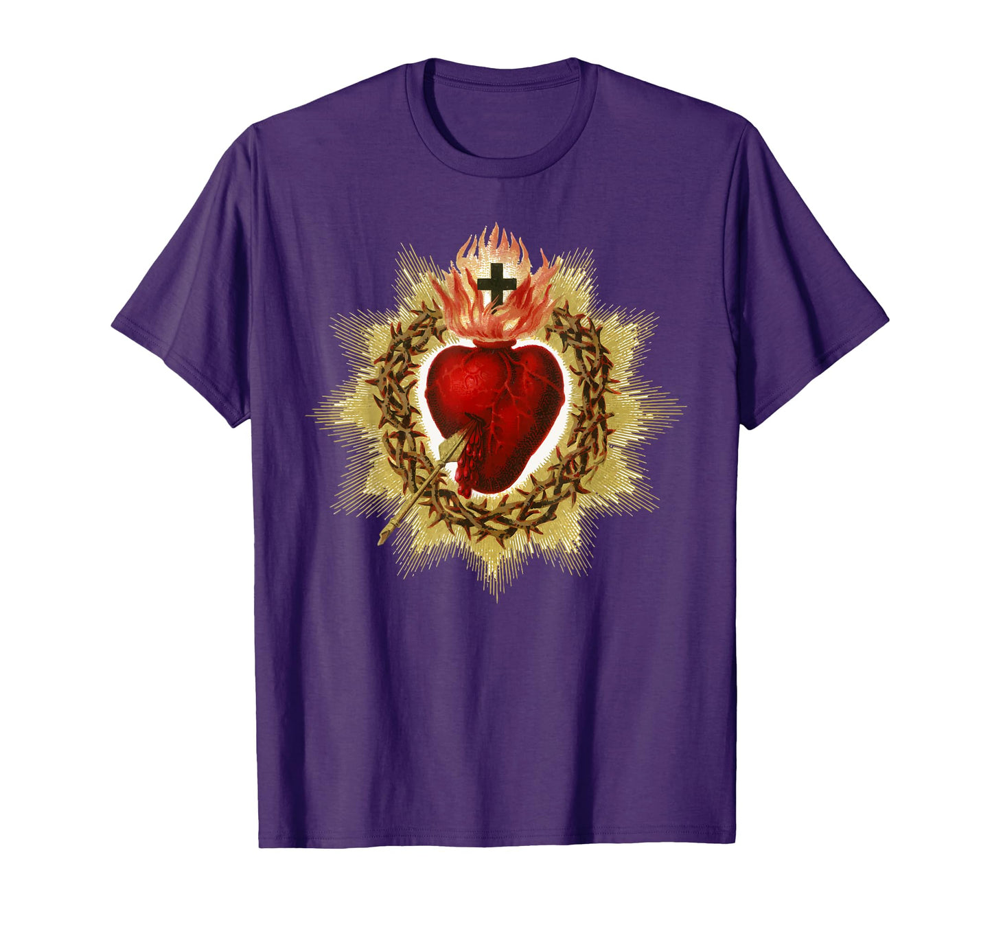 Sacred Heart of Jesus Art Christ Vintage Catholic Blessing T-Shirt
