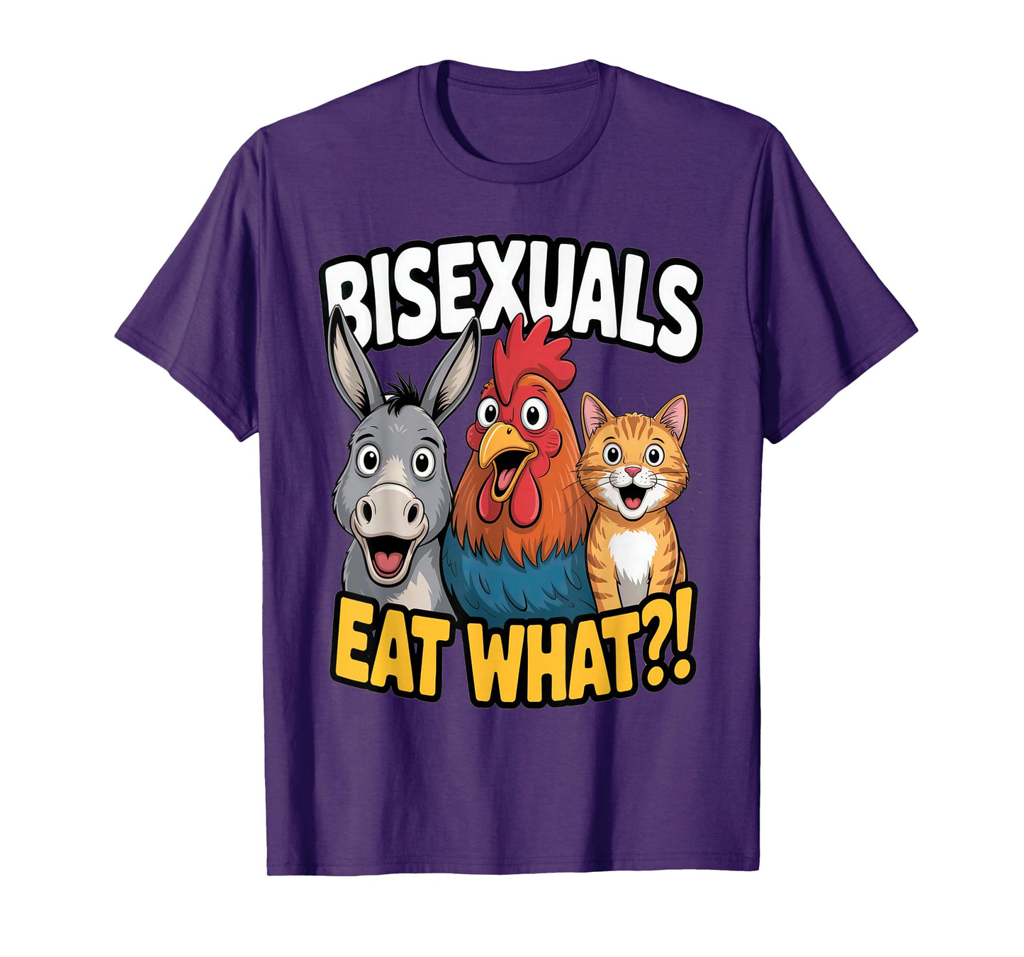 LGBTQ Bisexuals Eat What Funny Pun Gay Pride Adult Humor T-Shirt