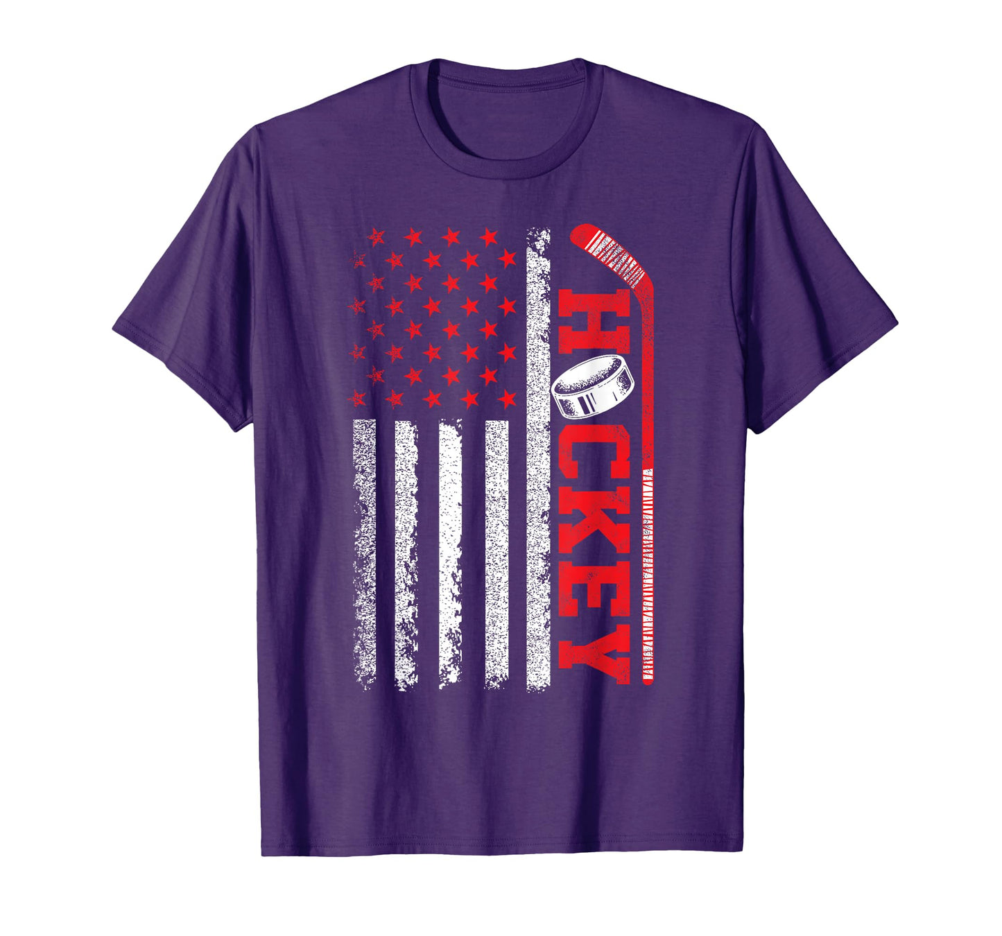 Ice Hockey Fan Players Patriotic Ice Hockey American Flag T-Shirt
