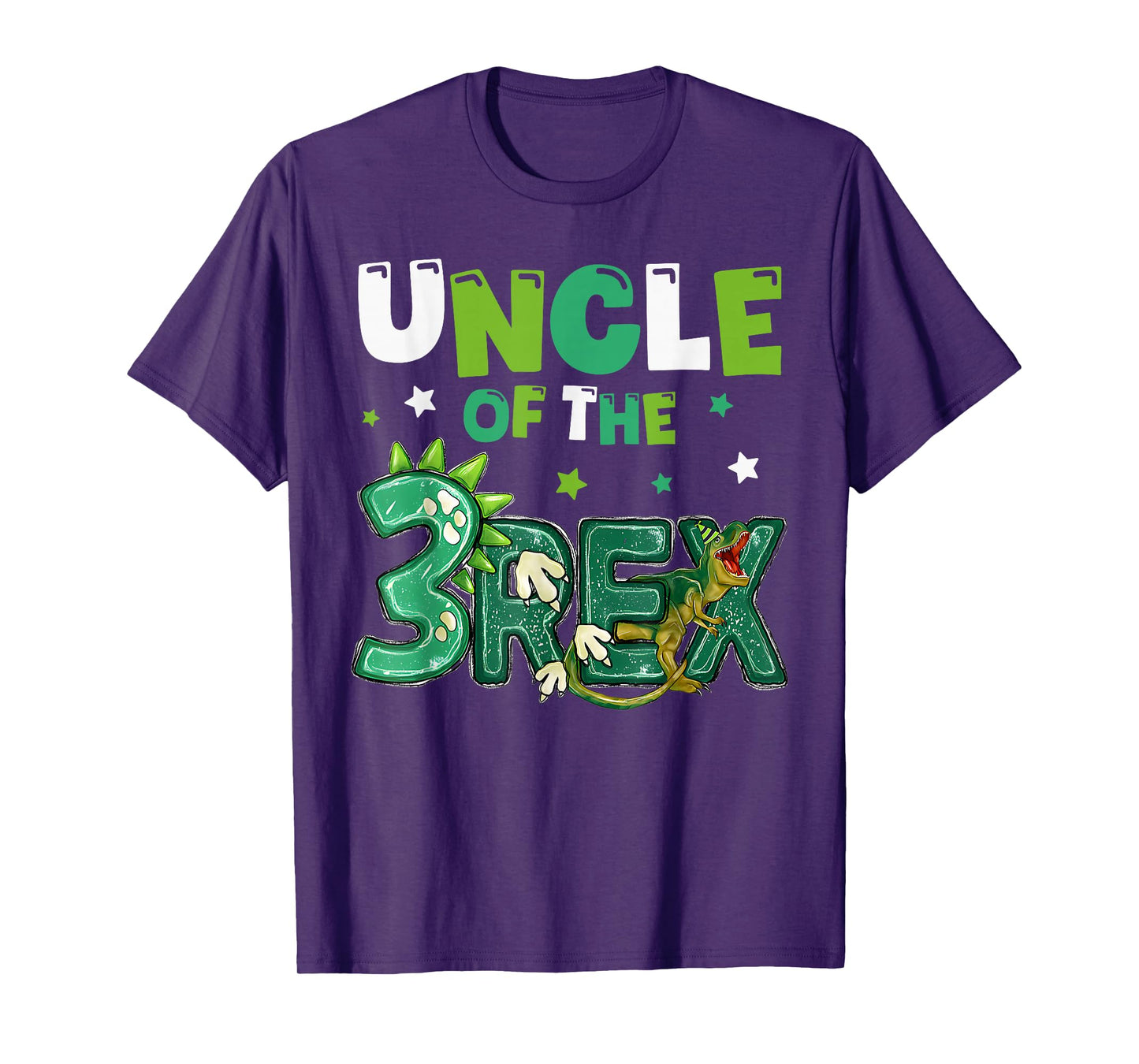 Uncle of the Three Rex Birthday Dinosaur Family Matching T-Shirt