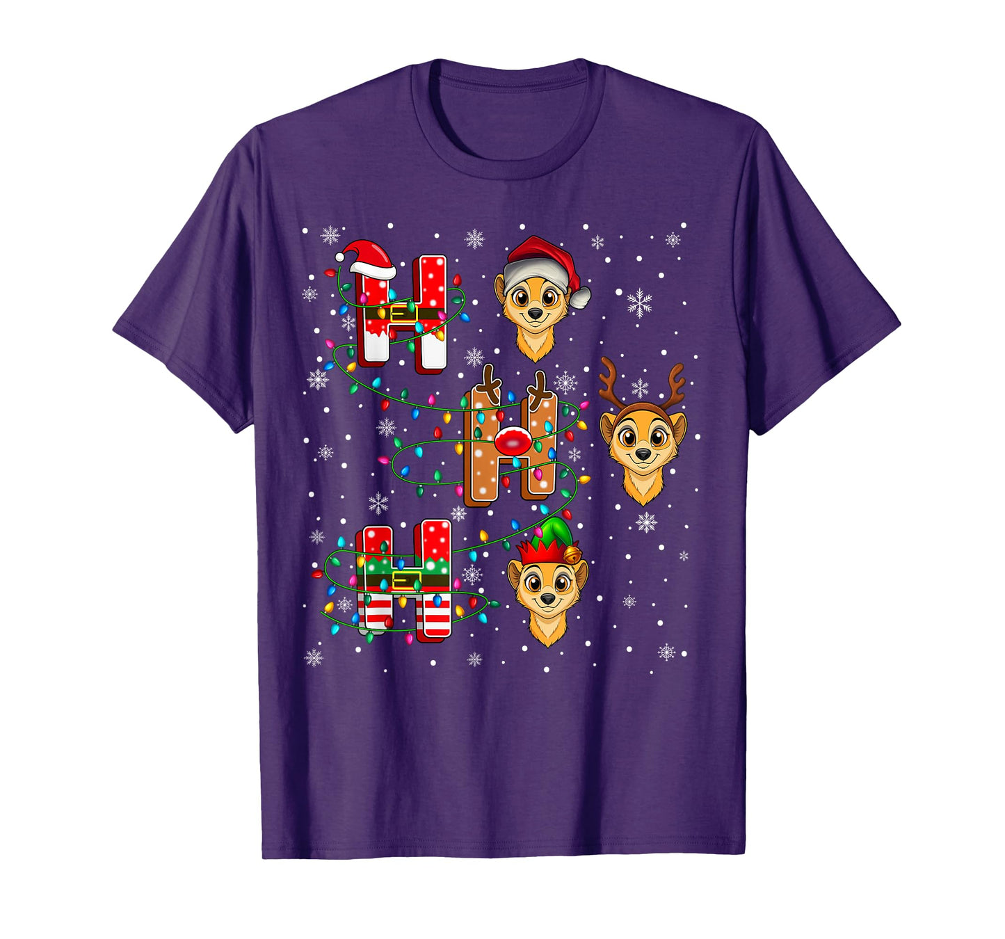 Ho Ho Ho Santa Reindeer Hat Elf Ferret Animal Christmas T-Shirt
