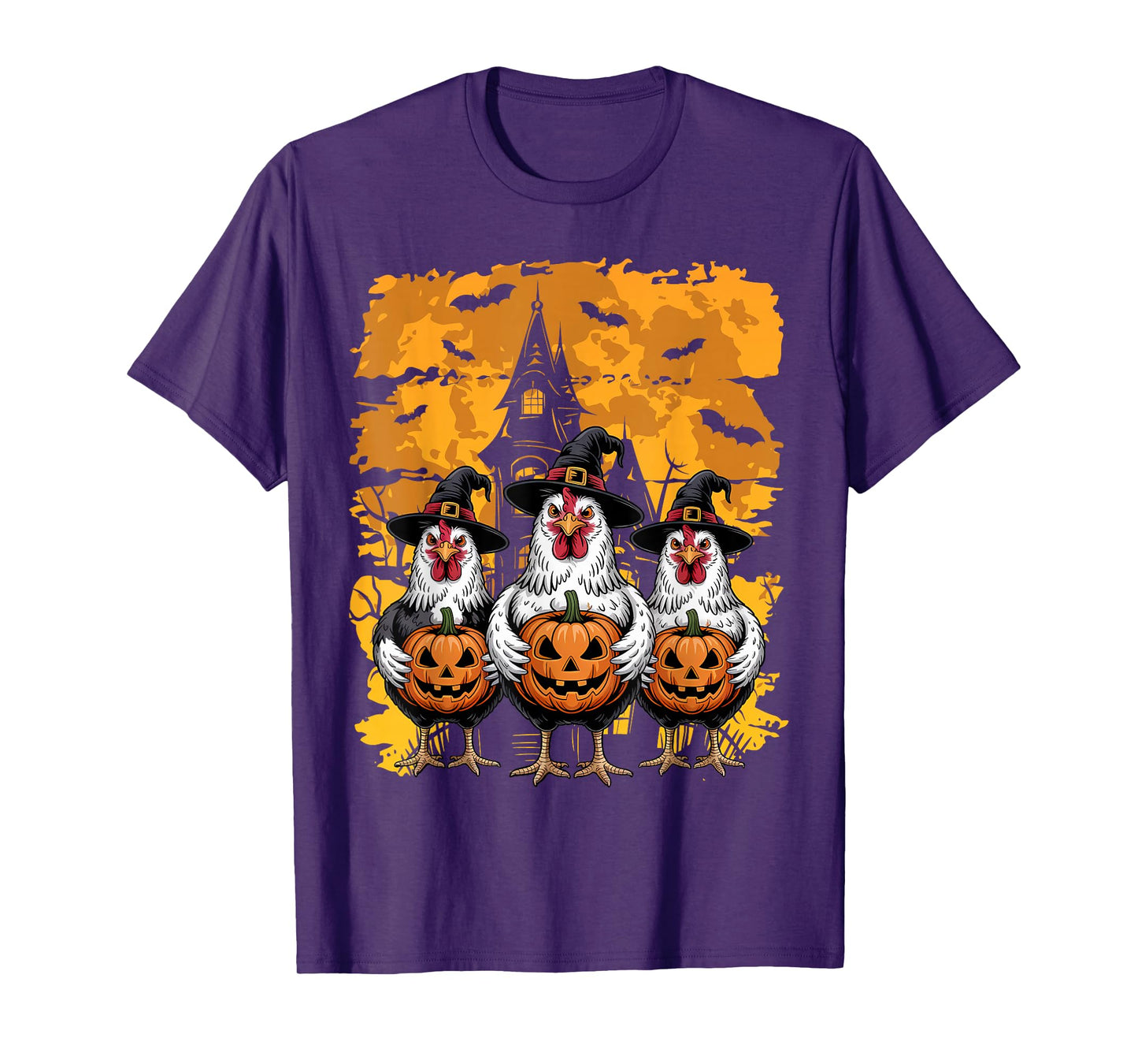 Funny Halloween Chicken Witches T-Shirt
