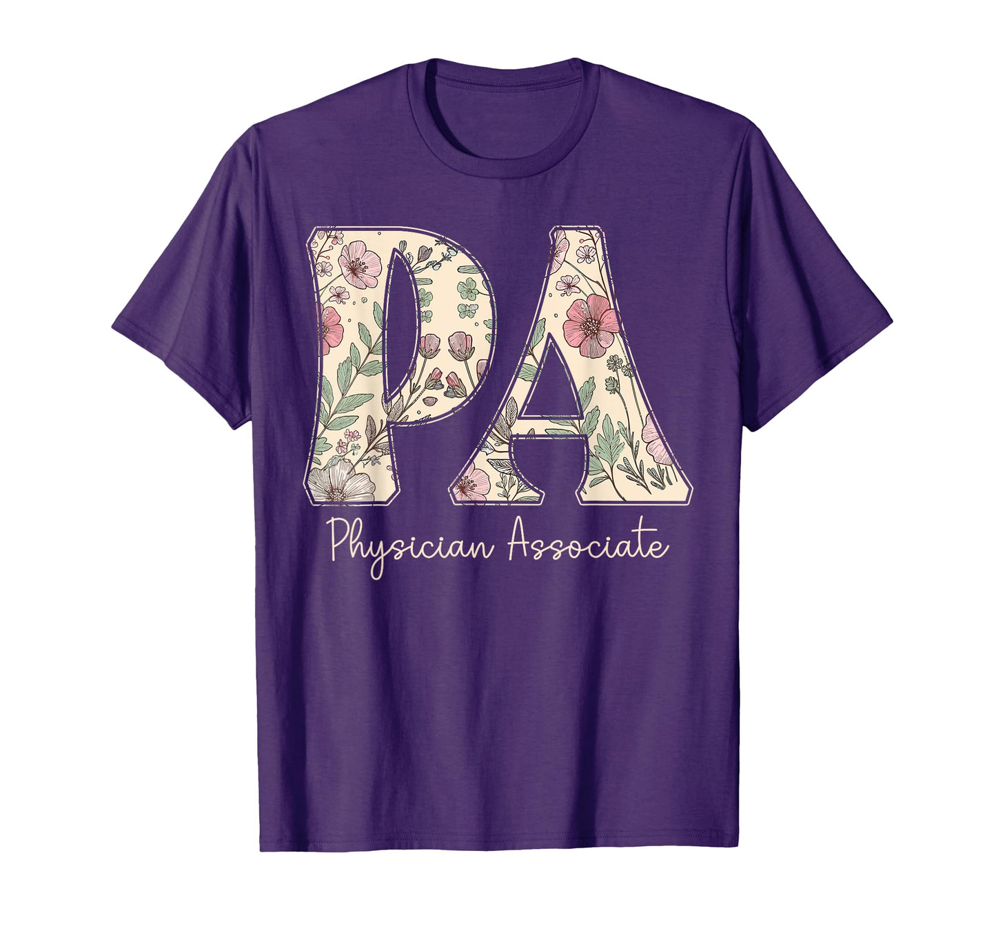 Boho Floral PA Physician Associate Week Gift Vintage Flower T-Shirt