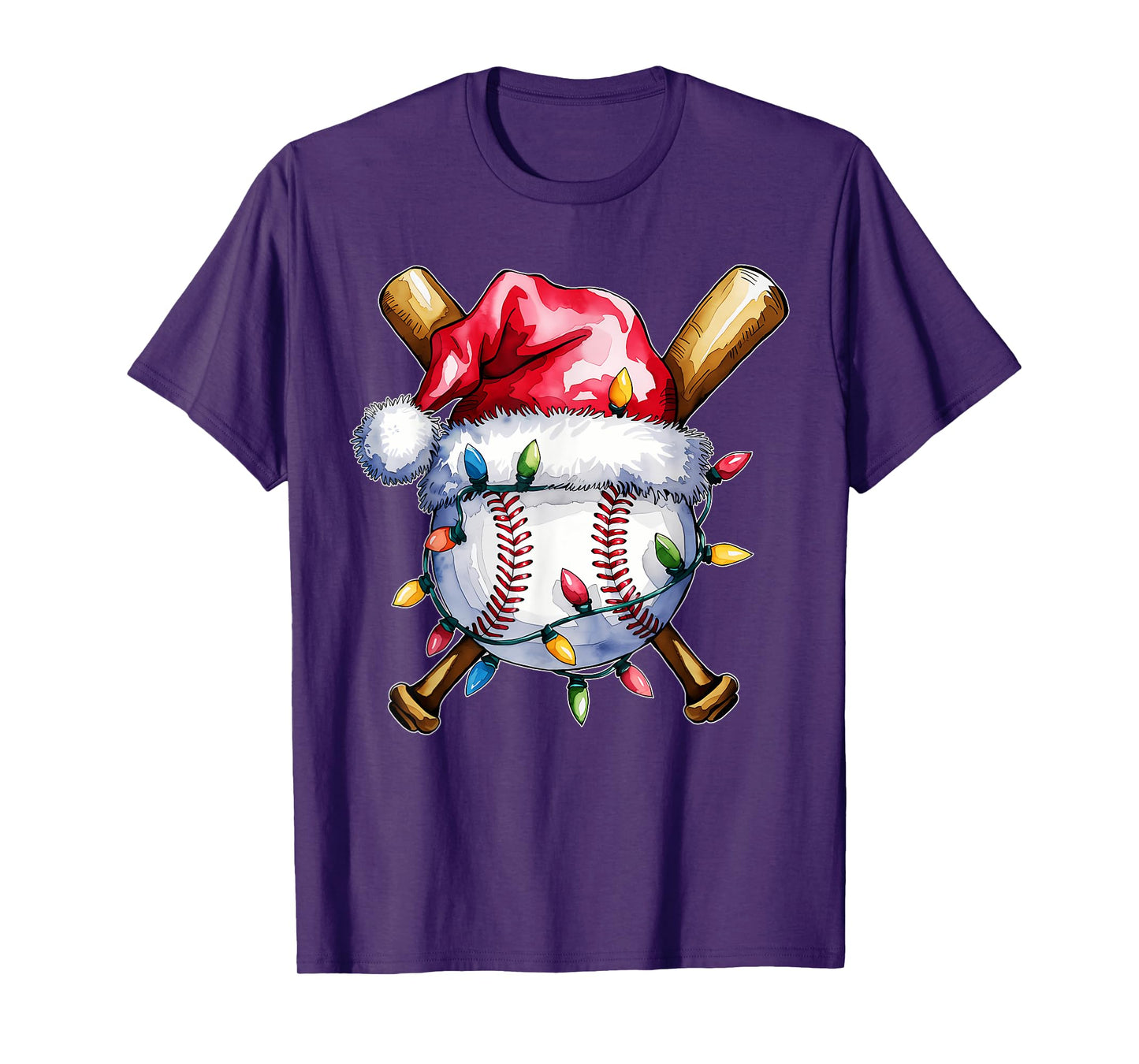 Santa Sports Design For Men Boys Christmas Baseball Player T-Shirt