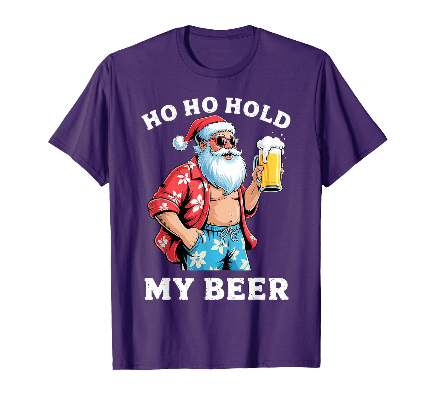 Funny Santa with Sunglasses and Beer Christmas in July T-Shirt
