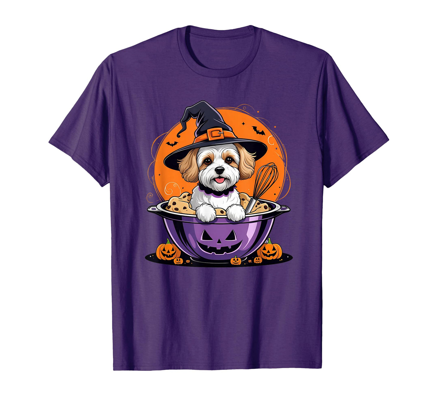 Maltipoo Halloween Baking Witch Dog Baking Cookies T-Shirt