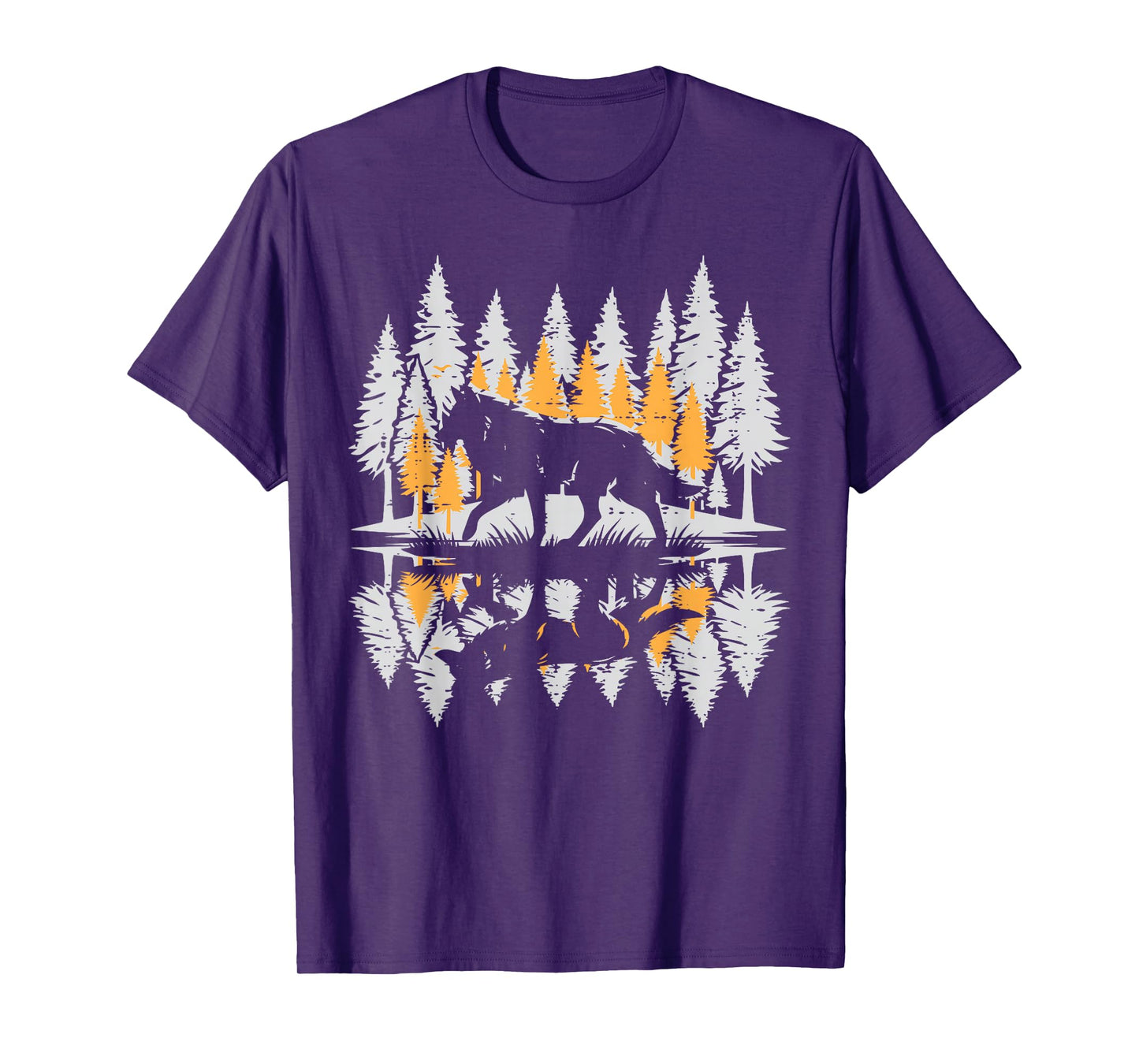 Wolf Silhouette Pine Trees Vintage Lone Alpha Women Men Kids T-Shirt