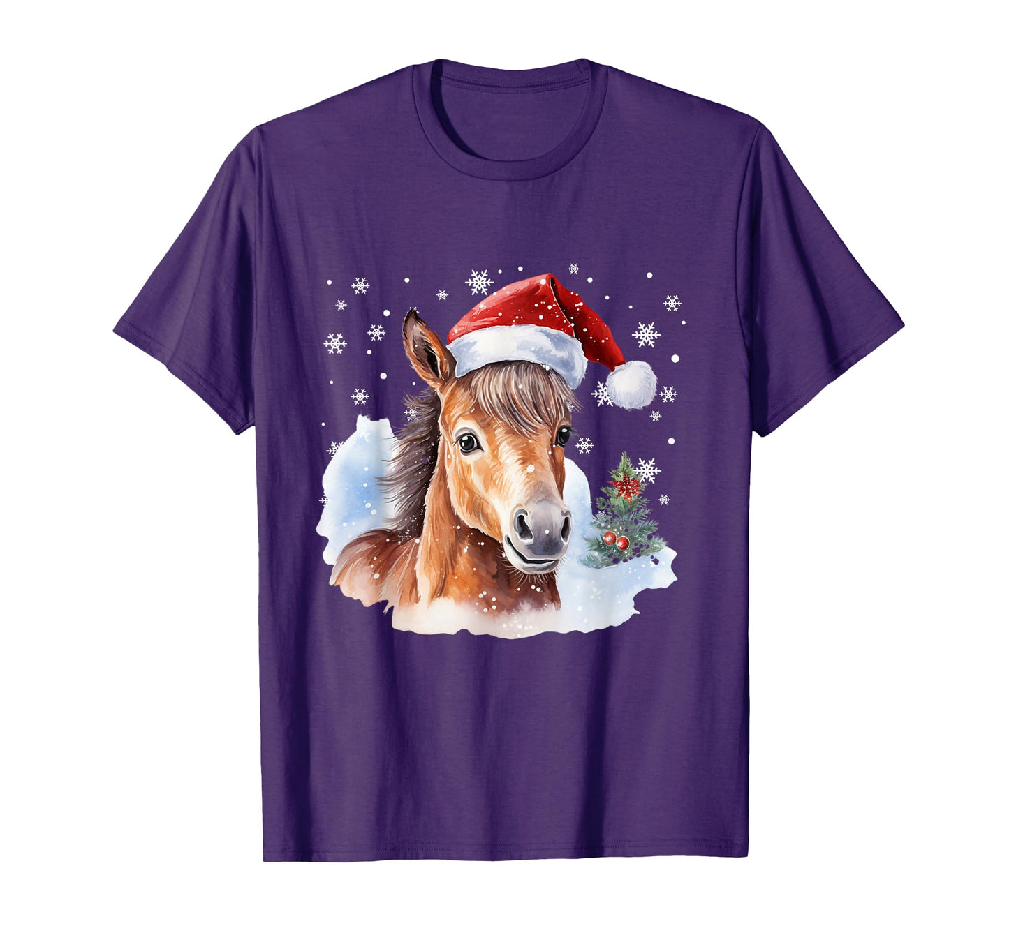 Christmas Horse Shirt Cute Pony Rider Equestrian Tee T-Shirt