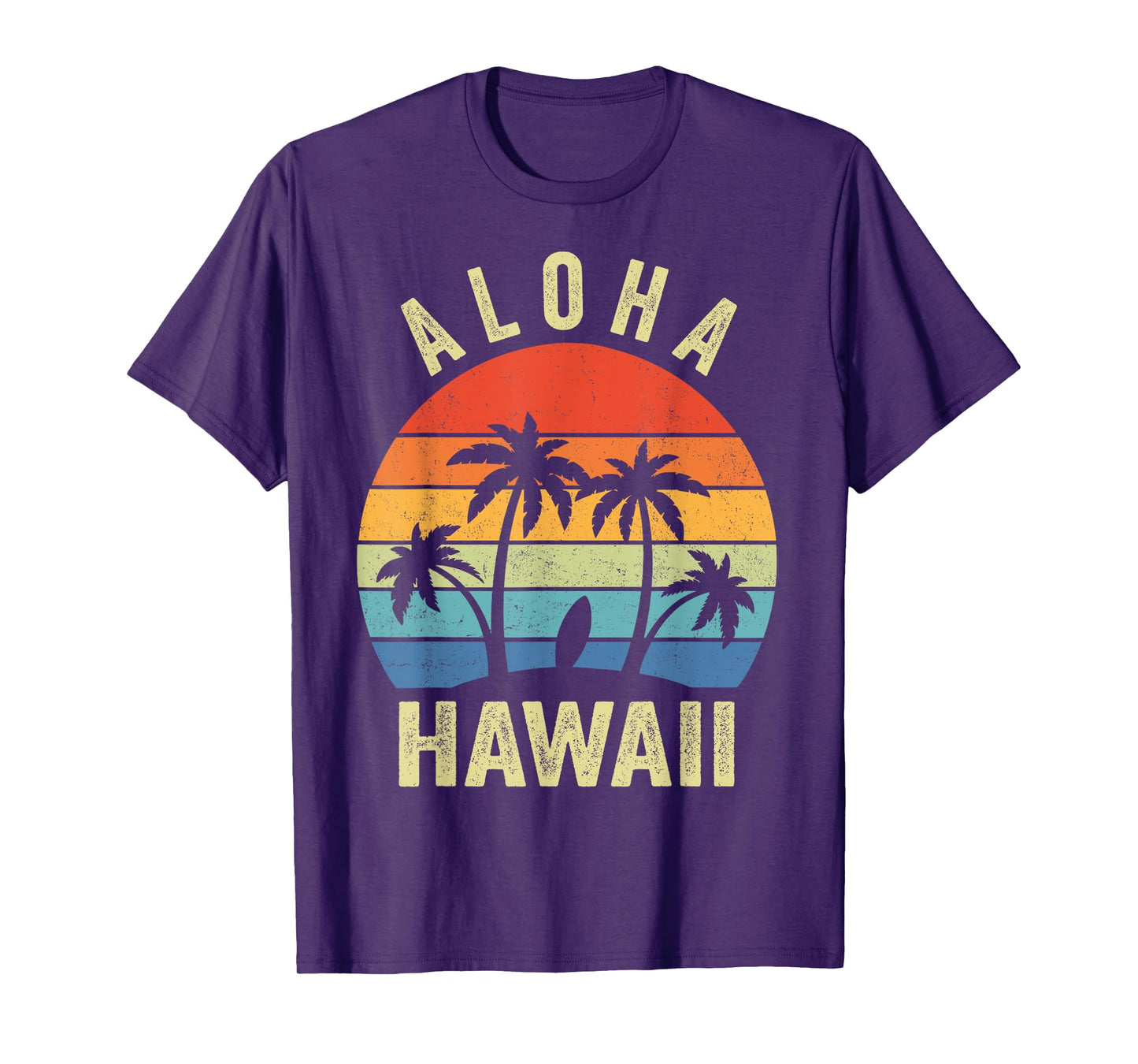 Aloha Hawaii Hawaiian Island Palm Beach Surfboard Surf T-Shirt for Men Women Girls Kids