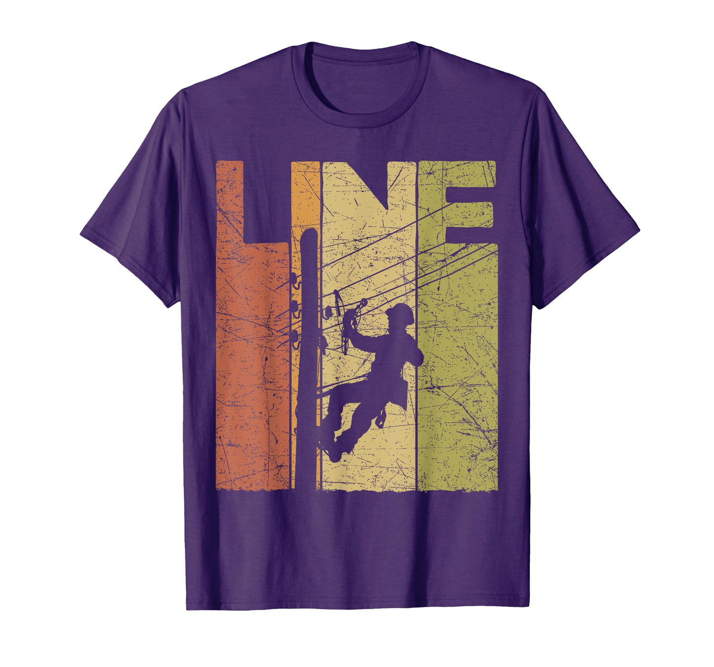 Electric Cable Lineman Vintage Lineman Retro Electrician T-Shirt