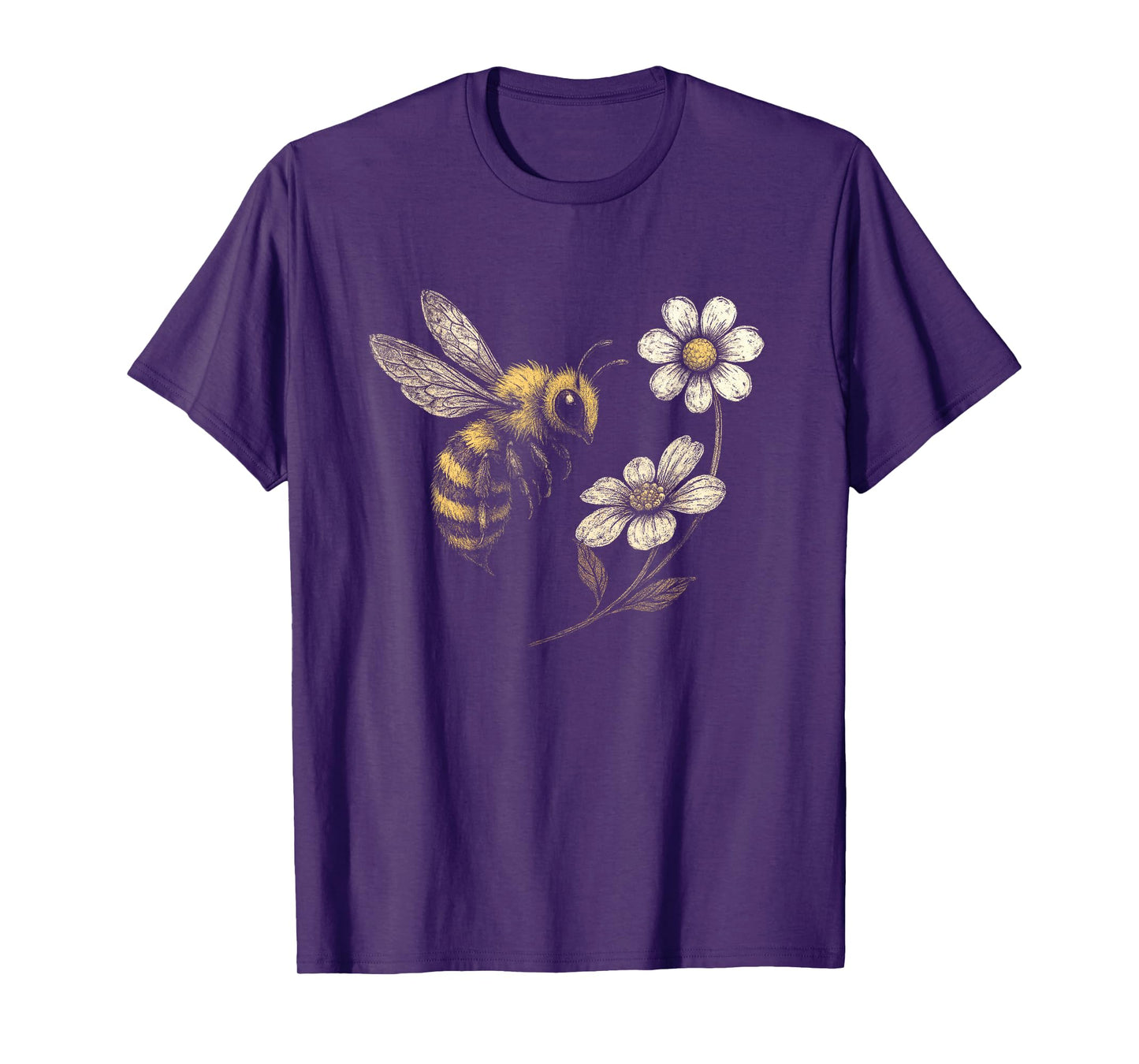 Bee Flower Garden Honeybee Insect Daisy Homestead Aesthetic T-Shirt