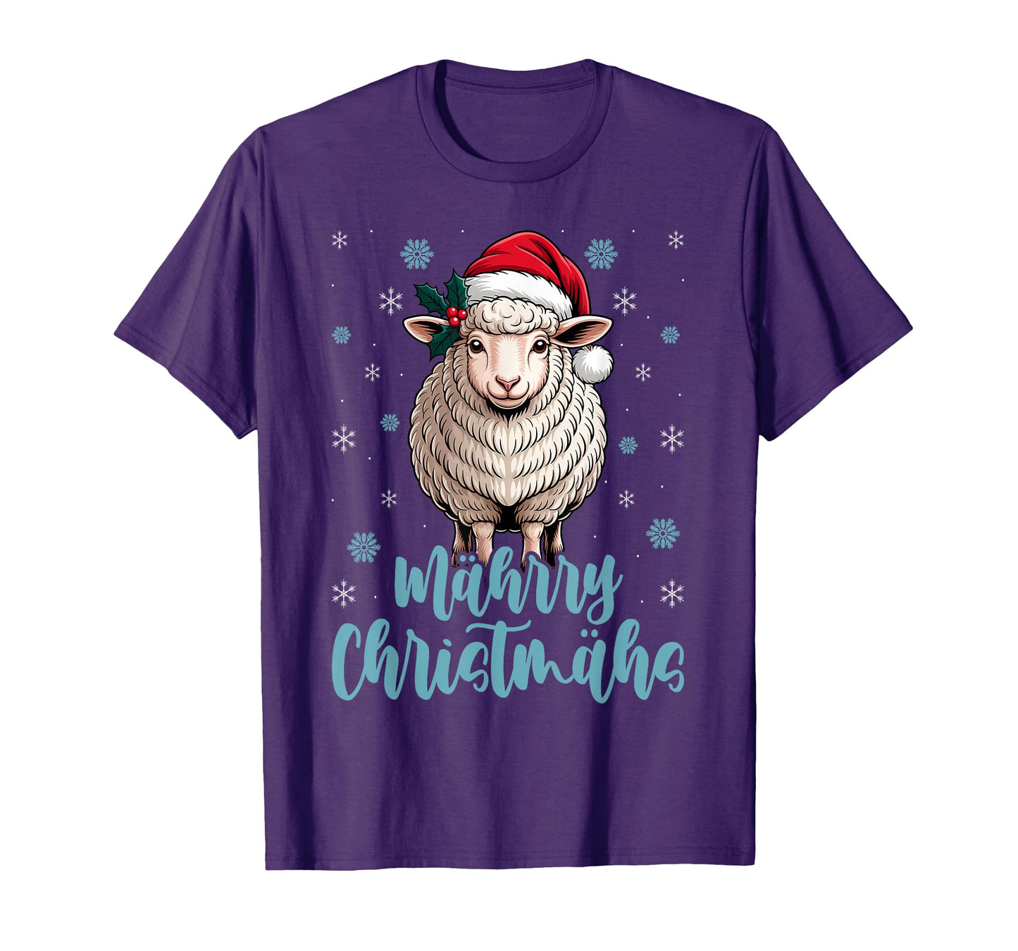 Merry Christmas Sheep Santa Lamb Kids T-Shirt