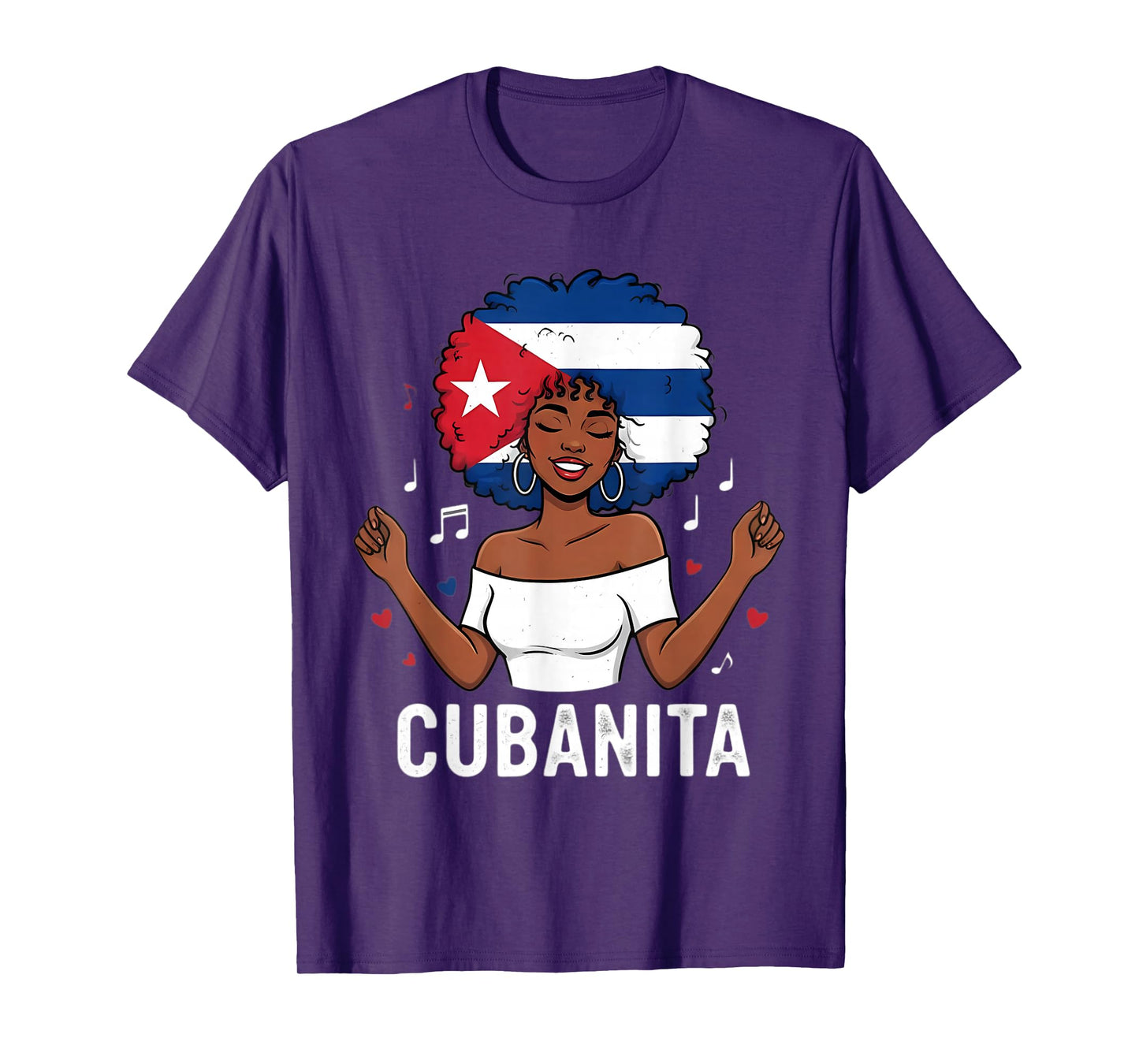 Vintage Cubanita Cuban Girl Afro Latina Cuba Flag Women Kids T-Shirt