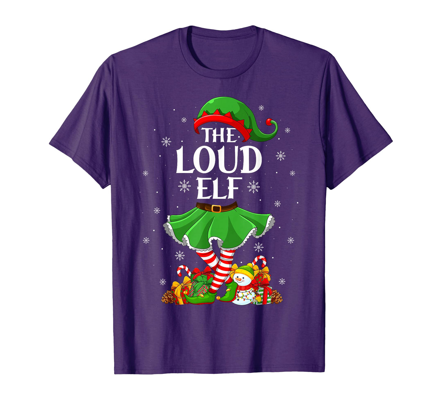 Loud Elf Christmas Family Elf Squad Xmas Girls Women T-Shirt