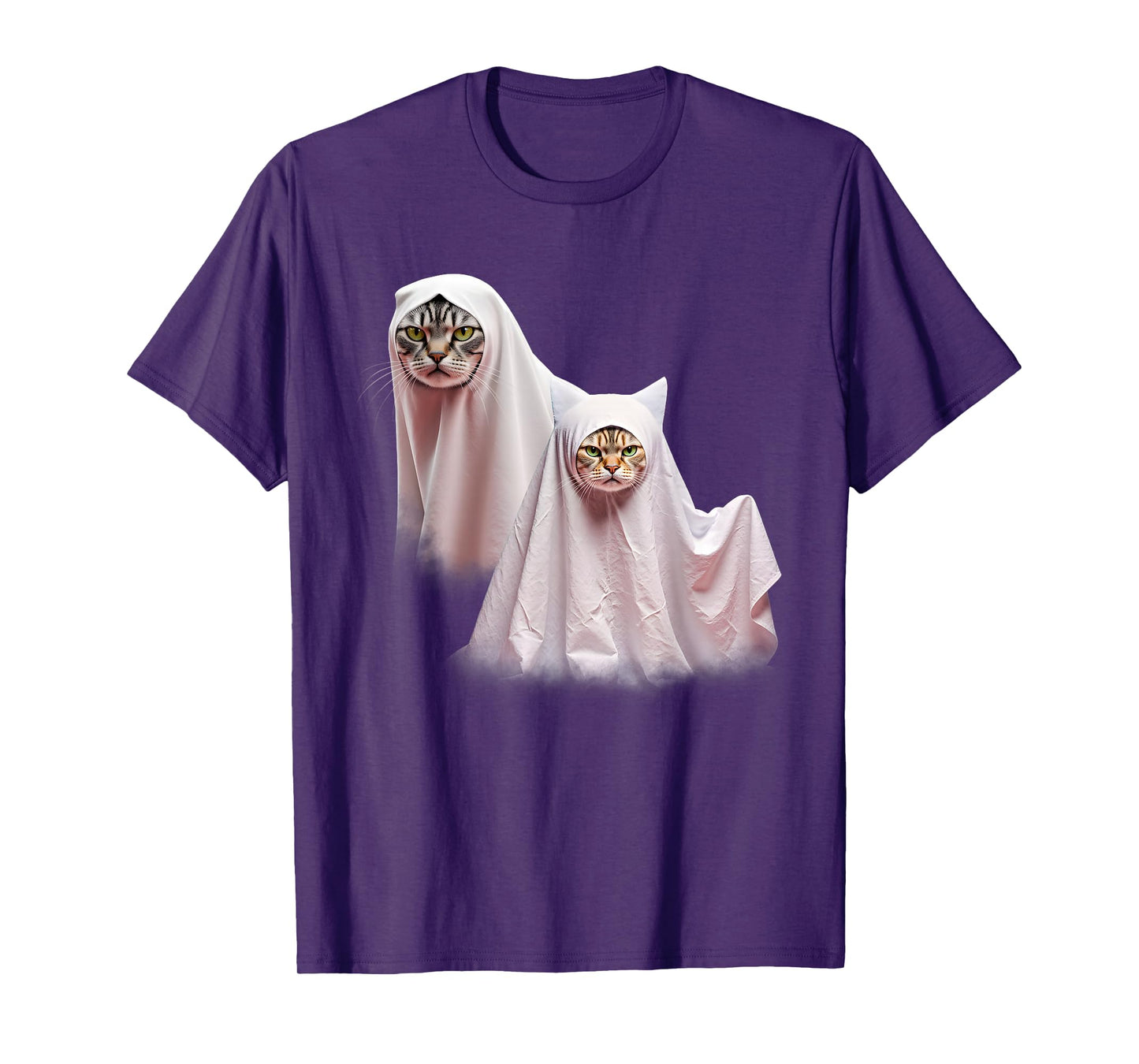 Funny Ghost Cat Halloween Men Women Kids Cat Lovers T-Shirt