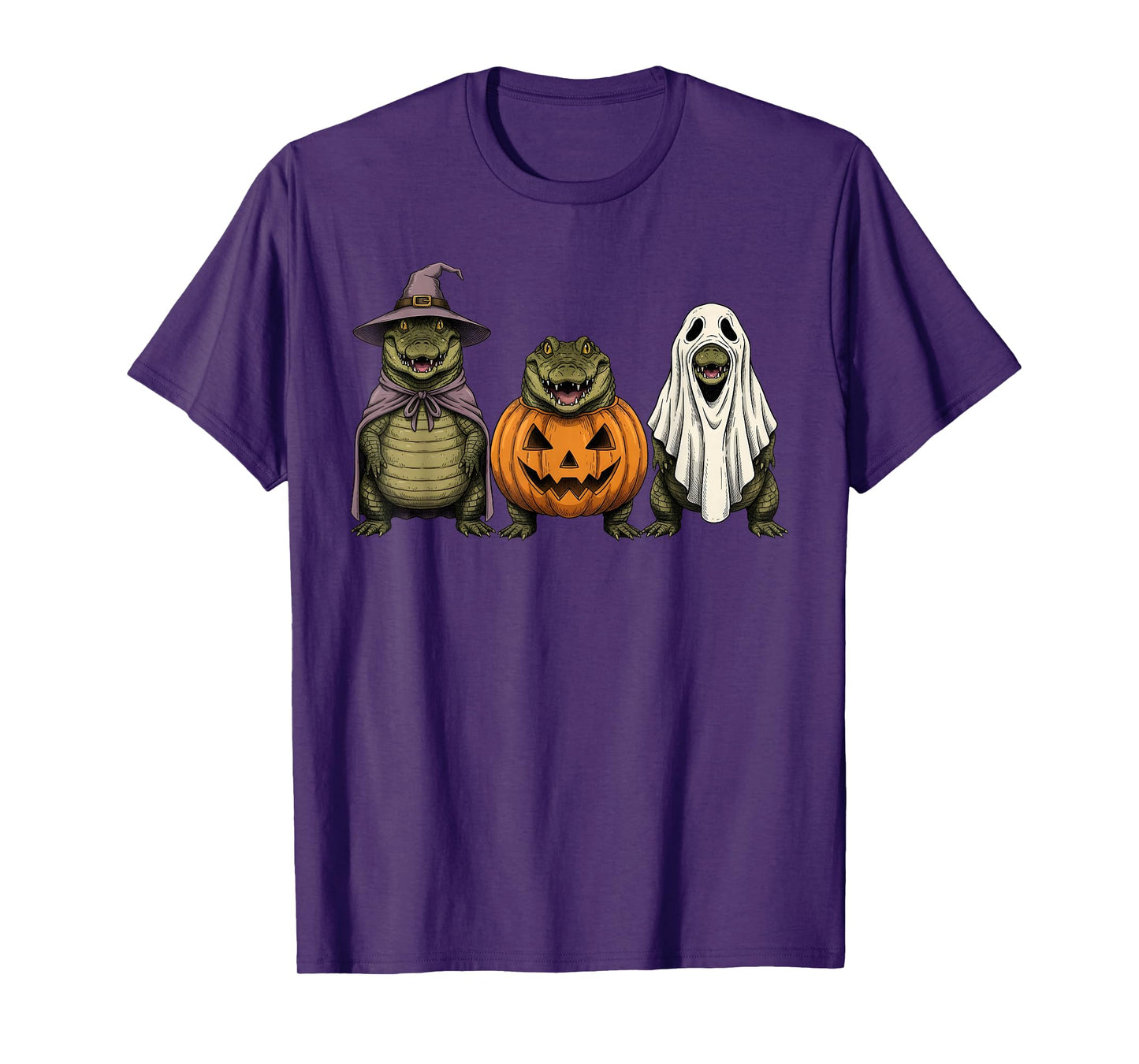 Spooky Ghost Crocodile Lover Pumpkin Halloween T-Shirt