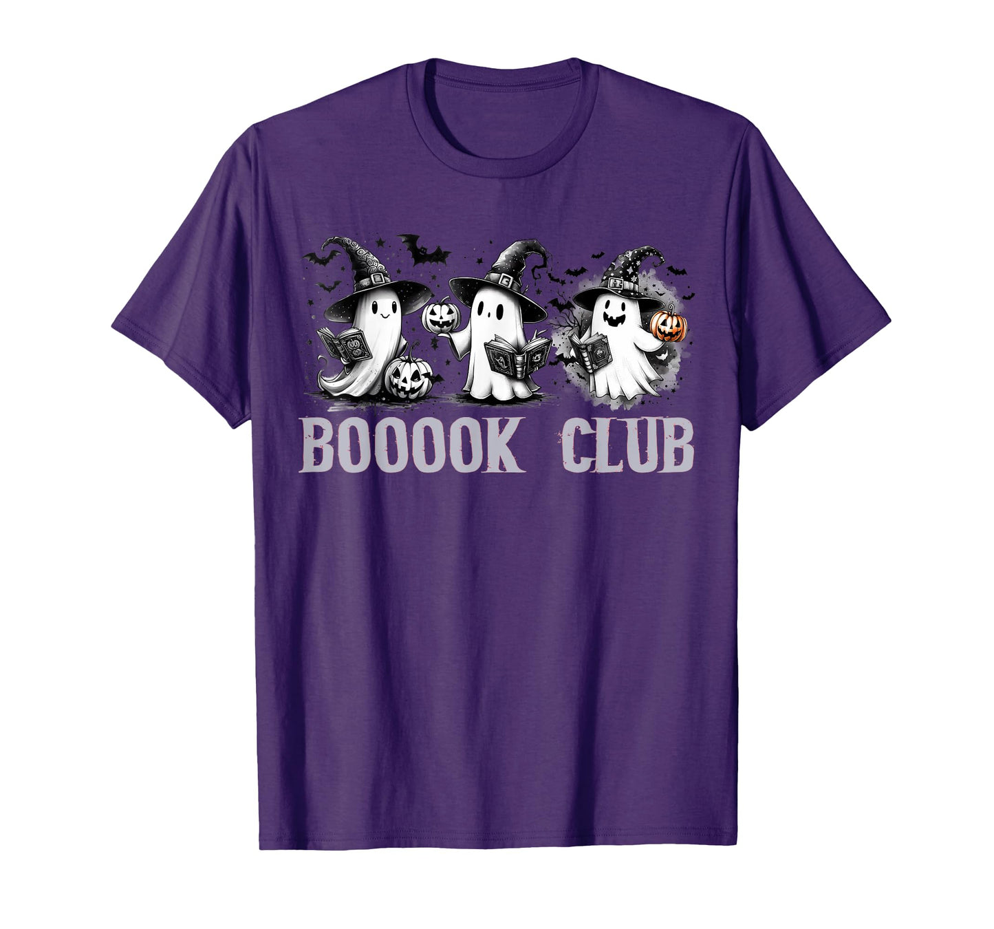 Boo Ghost Books Book Club Halloween Women School Teacher T-Shirt