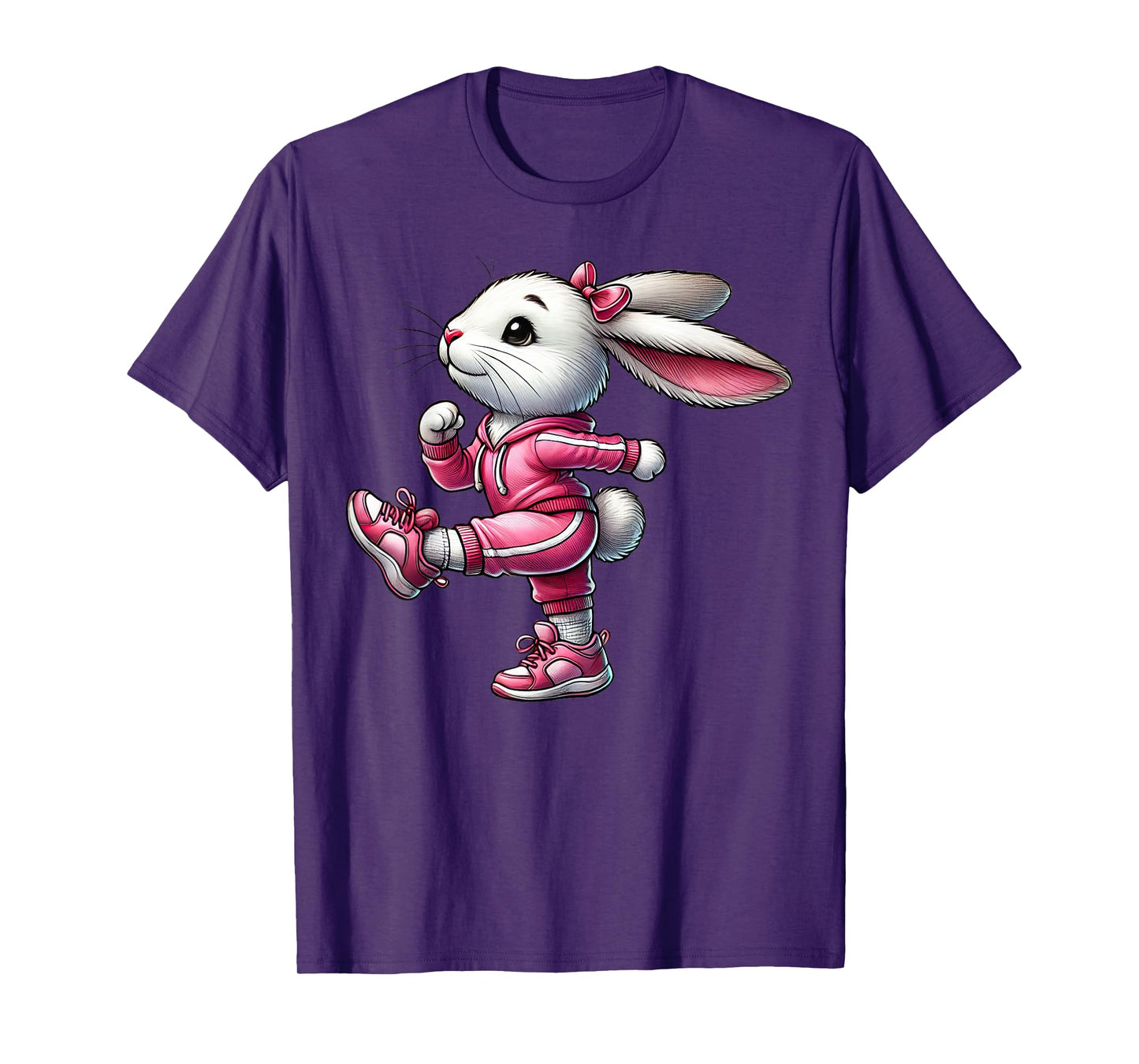 Easter Bunny Exercising Gym Fitness Workout Training T-Shirt