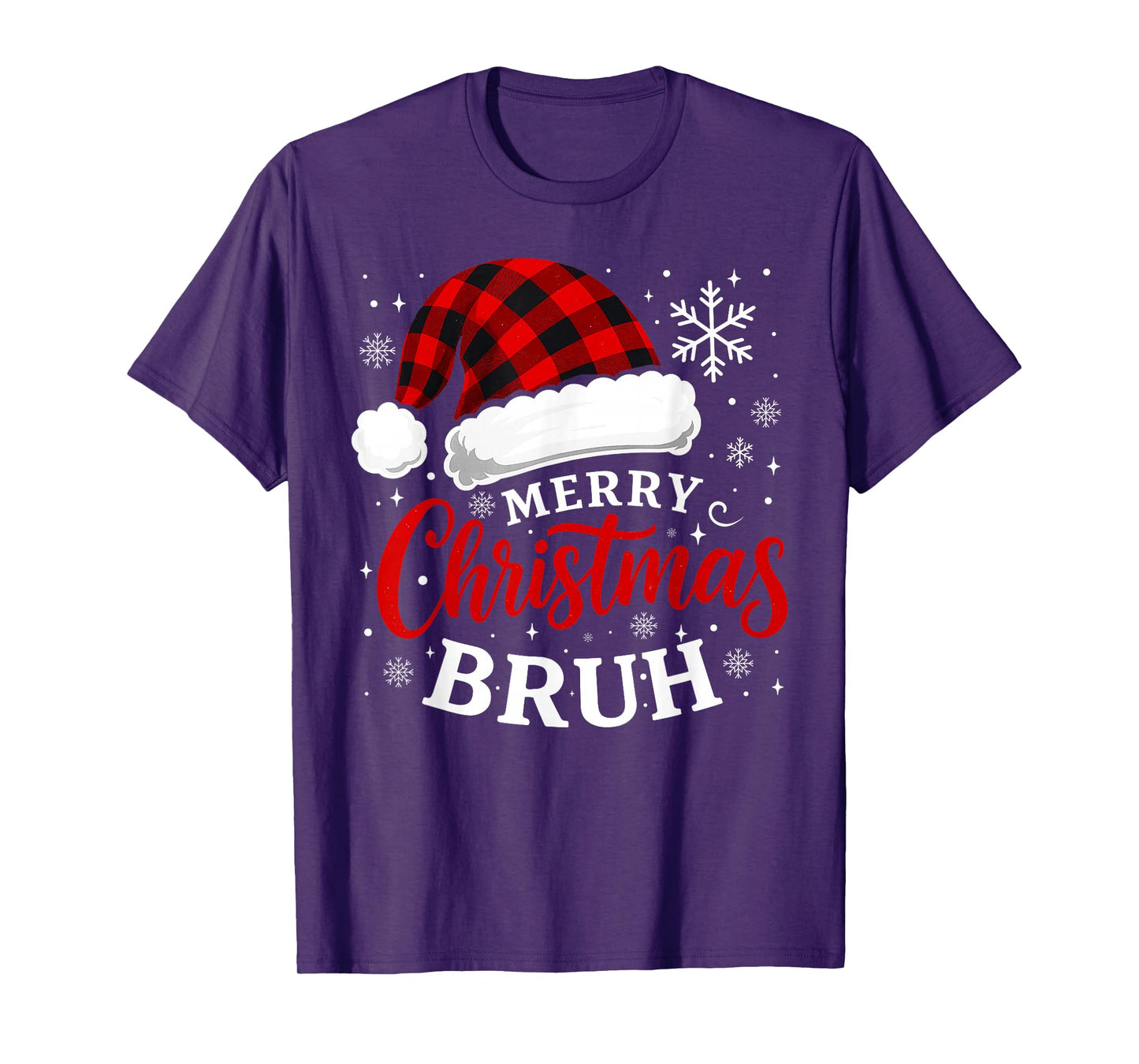 Merry Christmas Bruh Santa Claus Hat Xmas Mens Boys T-Shirt