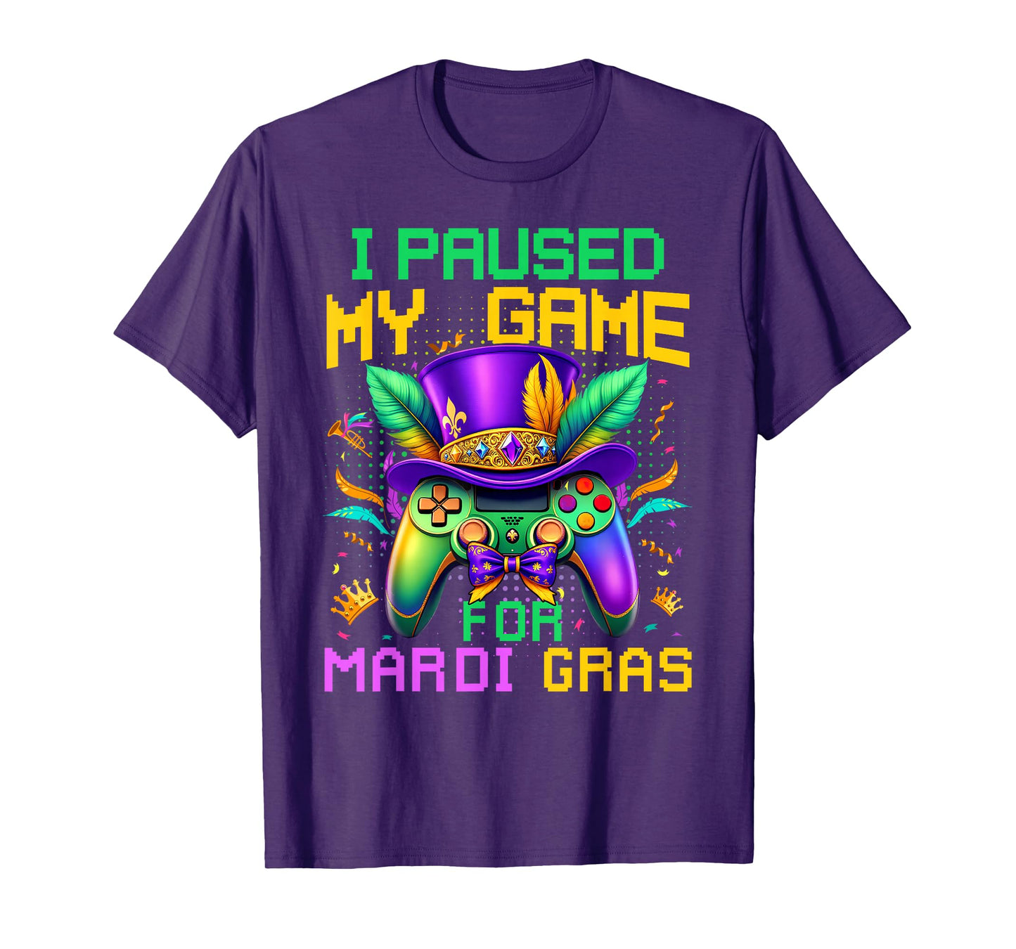 I Paused My Game For Mardi Gras Video Game Controller Boys T-Shirt