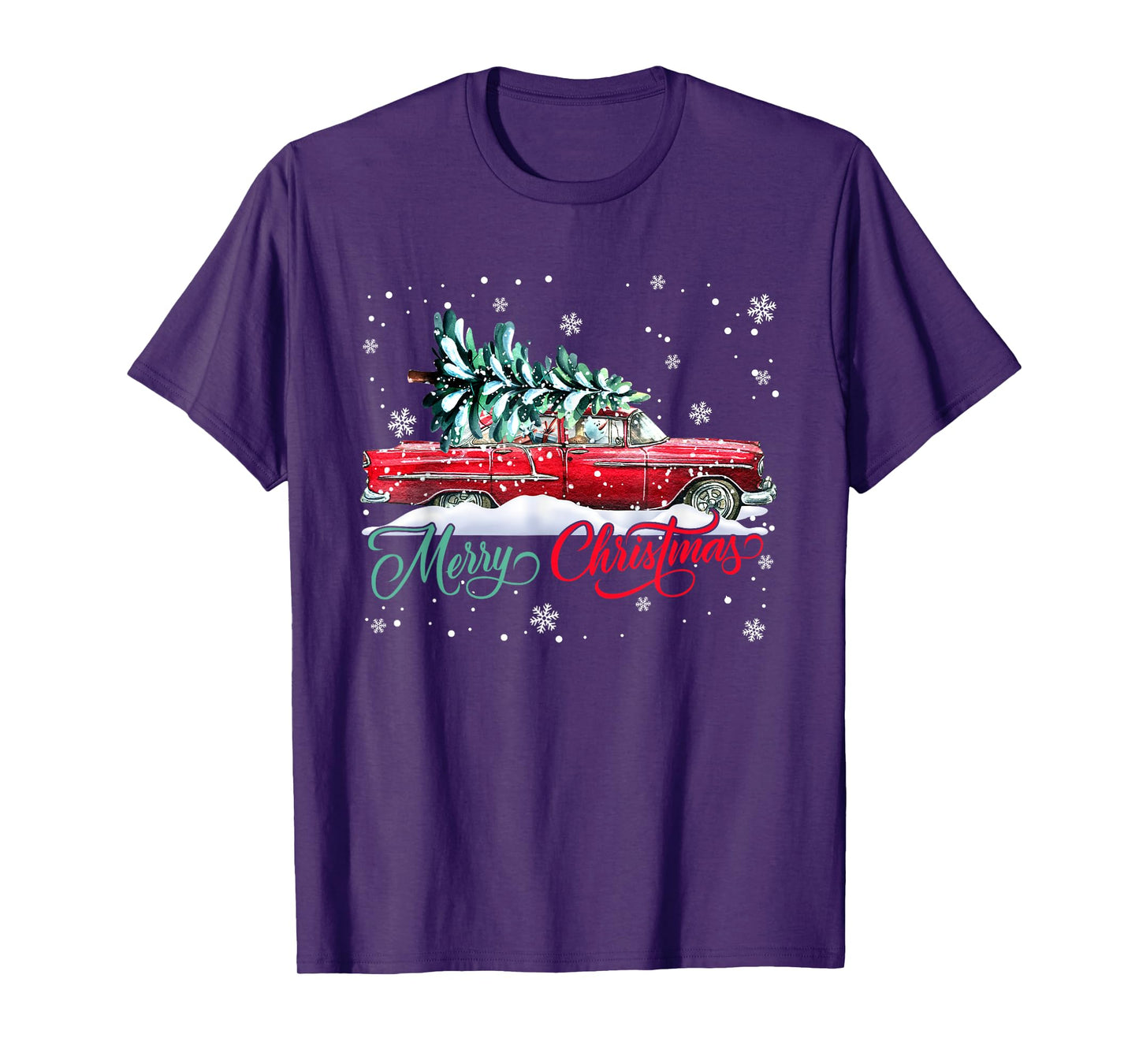 Christmas Tree on Car Merry Xmas Matching Family Pajamas PJ T-Shirt