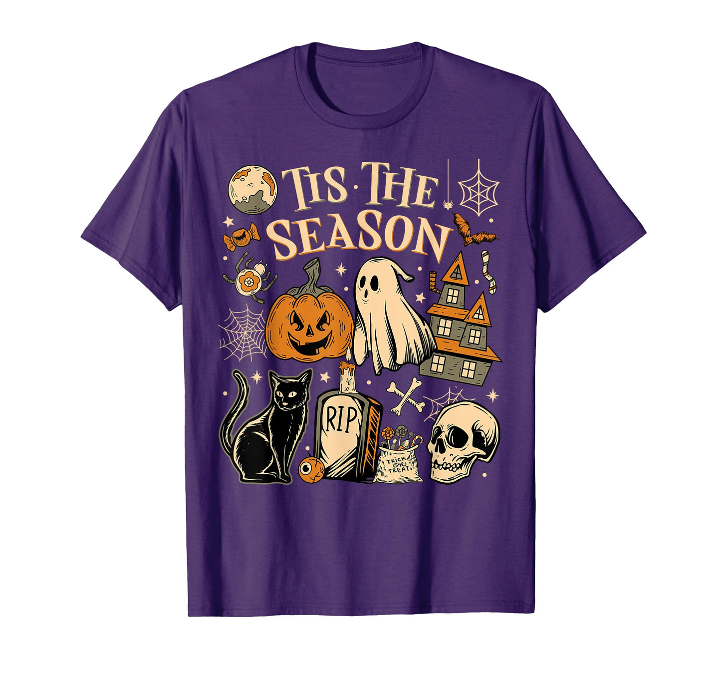 Halloween Vibes Spooky Season Pumpkin Witch Tis The Season T-Shirt