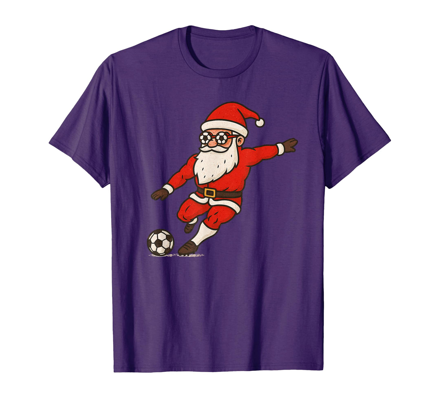 Santa Playing Soccer Christmas Vintage Funny Xmas Holiday T-Shirt